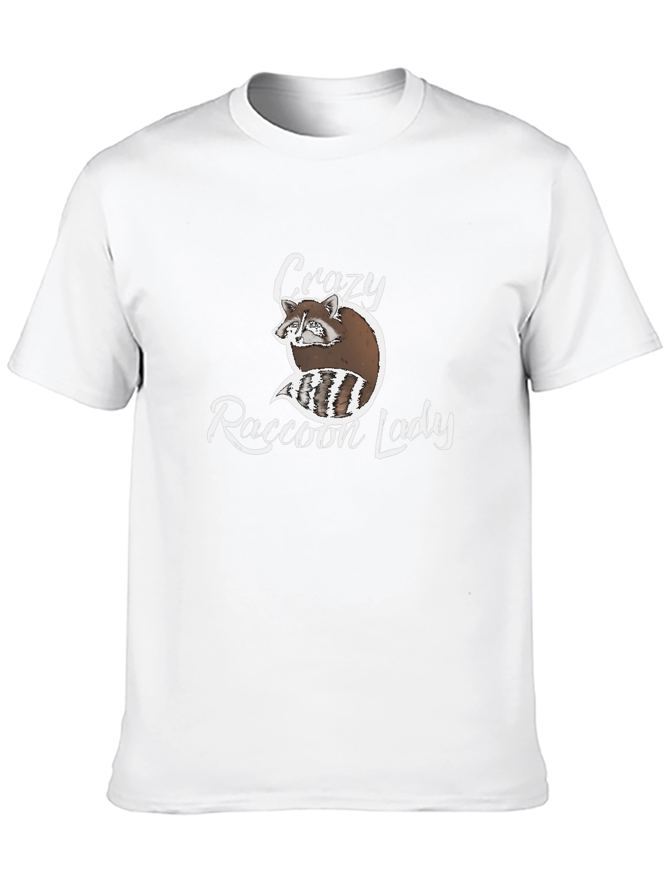 Black Crazy Raccoon Lady Graphic T-Shirt view 10