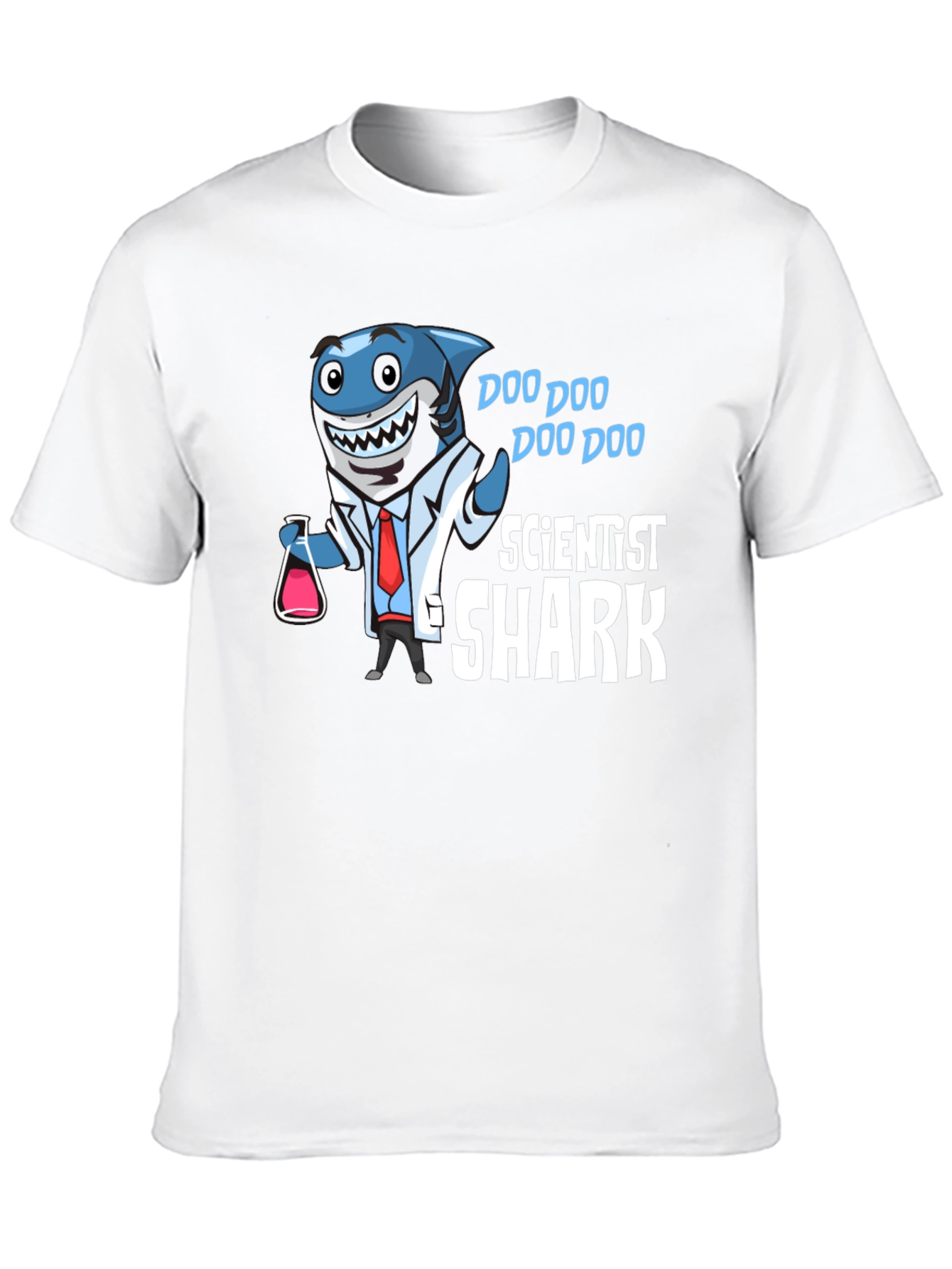 Black Scientist Shark T-Shirt Funny Graphic Tee view 10