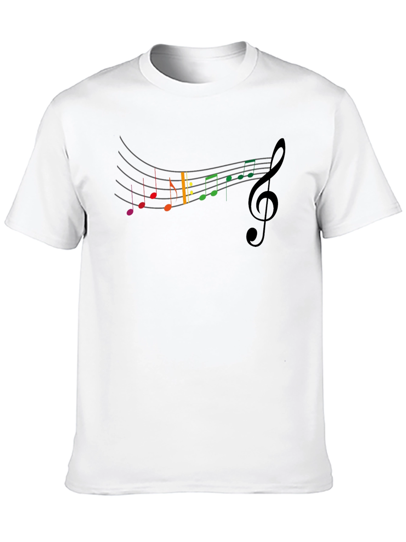 Black Rainbow Music Notes Crew Neck T-Shirt view 10