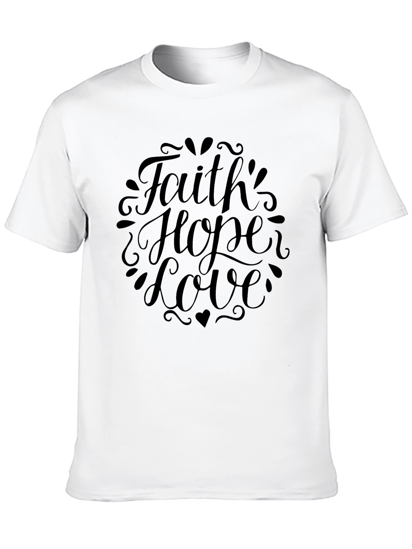 Black Faith Hope Love Graphic T-Shirt - Soft Cotton Tee view 10