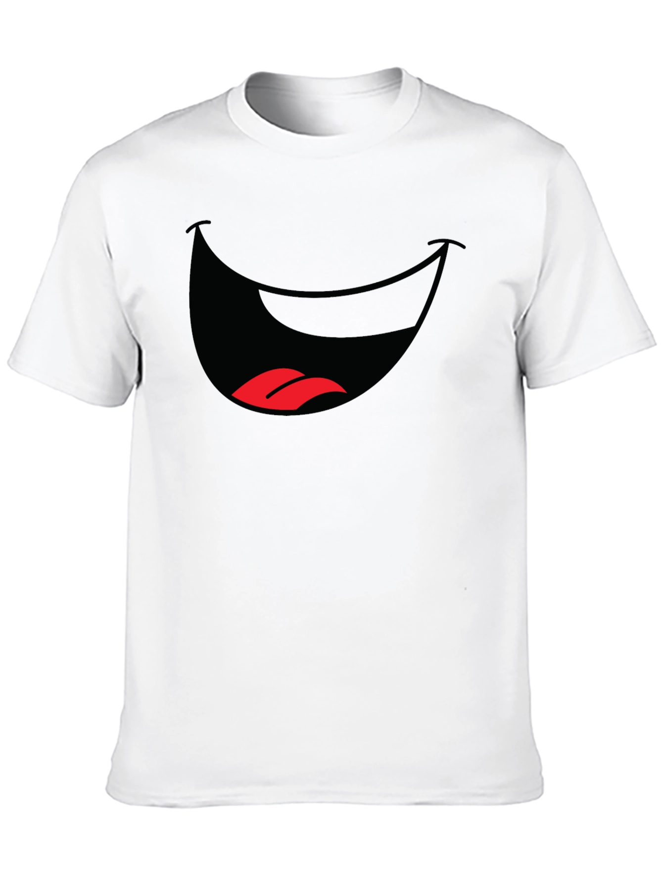 Black Funny Mouth Graphic T-Shirt - Black Cotton Tee view 10