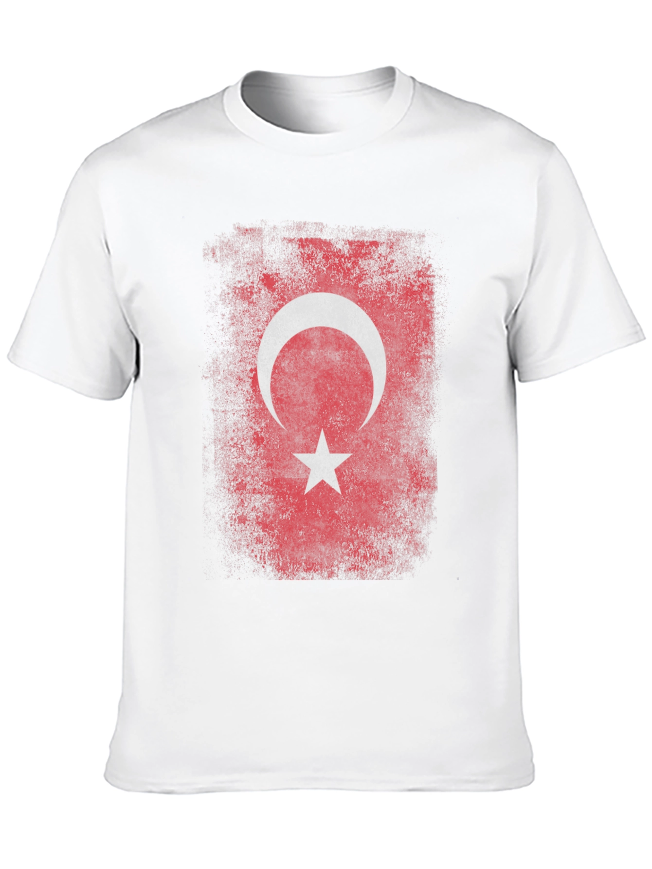 Black Turkish Flag Graphic T-Shirt - Distressed Design view 10