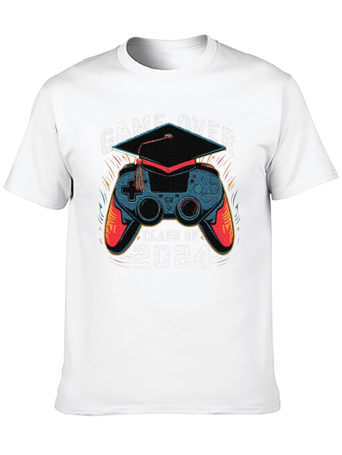 Black Game Over Class of 2024 Graduation T-Shirt view 10