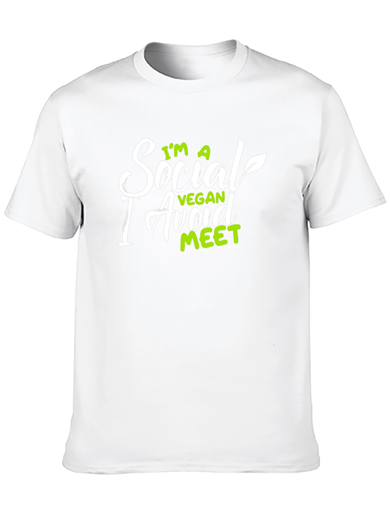 Black Social Vegan Avoid Meet Slogan Tee view 10
