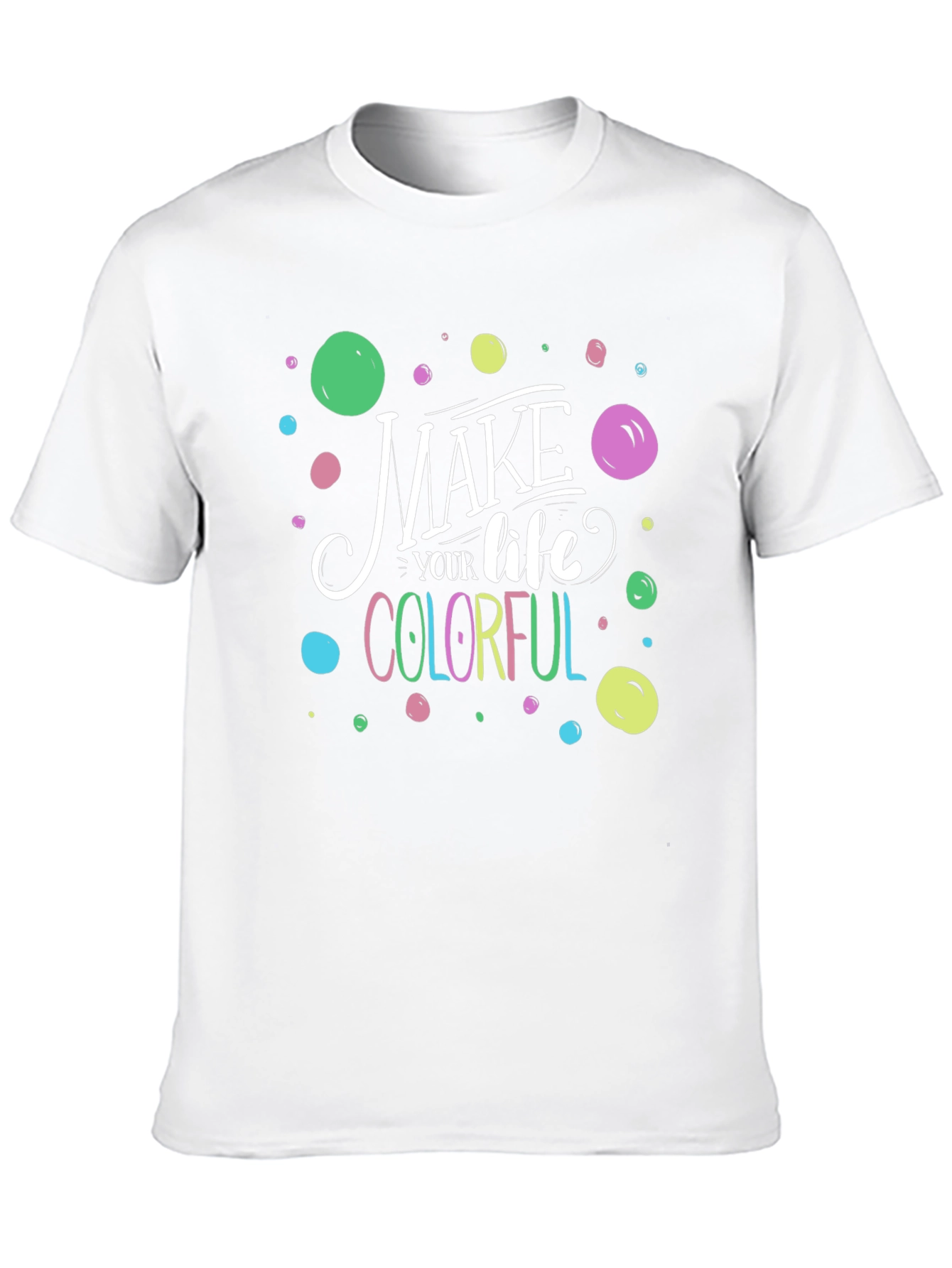 Black Colorful Life T-Shirt - Trendy Graphic Tee view 10