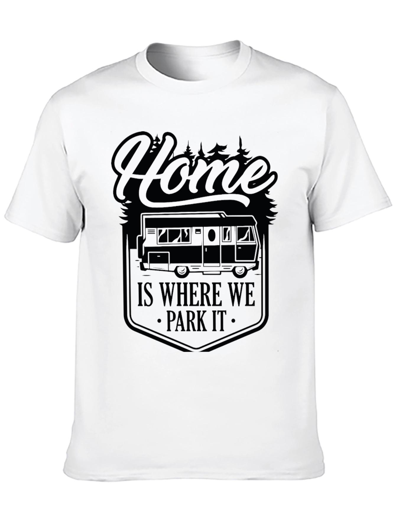 Black Home Is Where We Park It Camping T-Shirt view 10