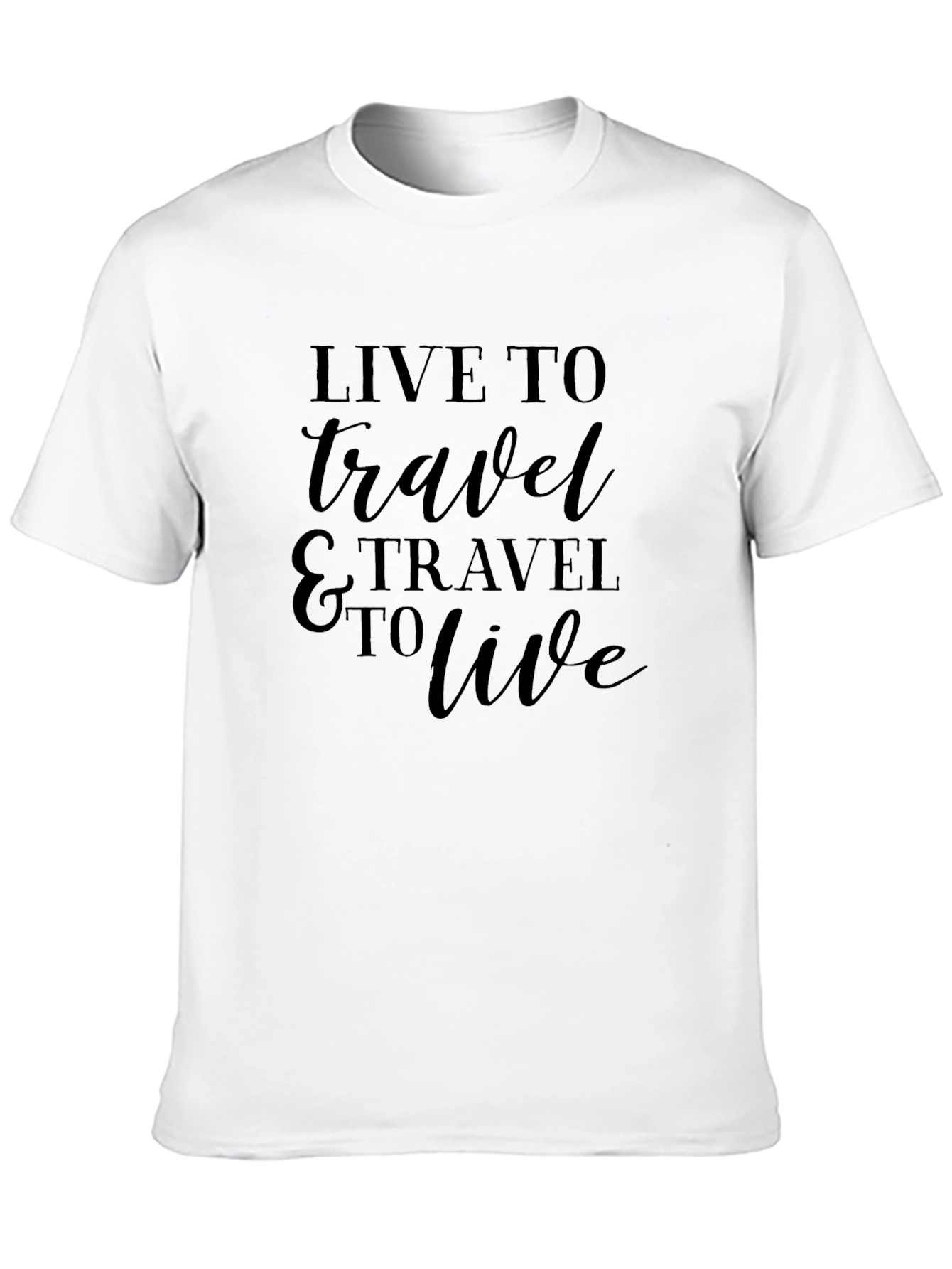 Black Live To Travel Black T-Shirt view 10