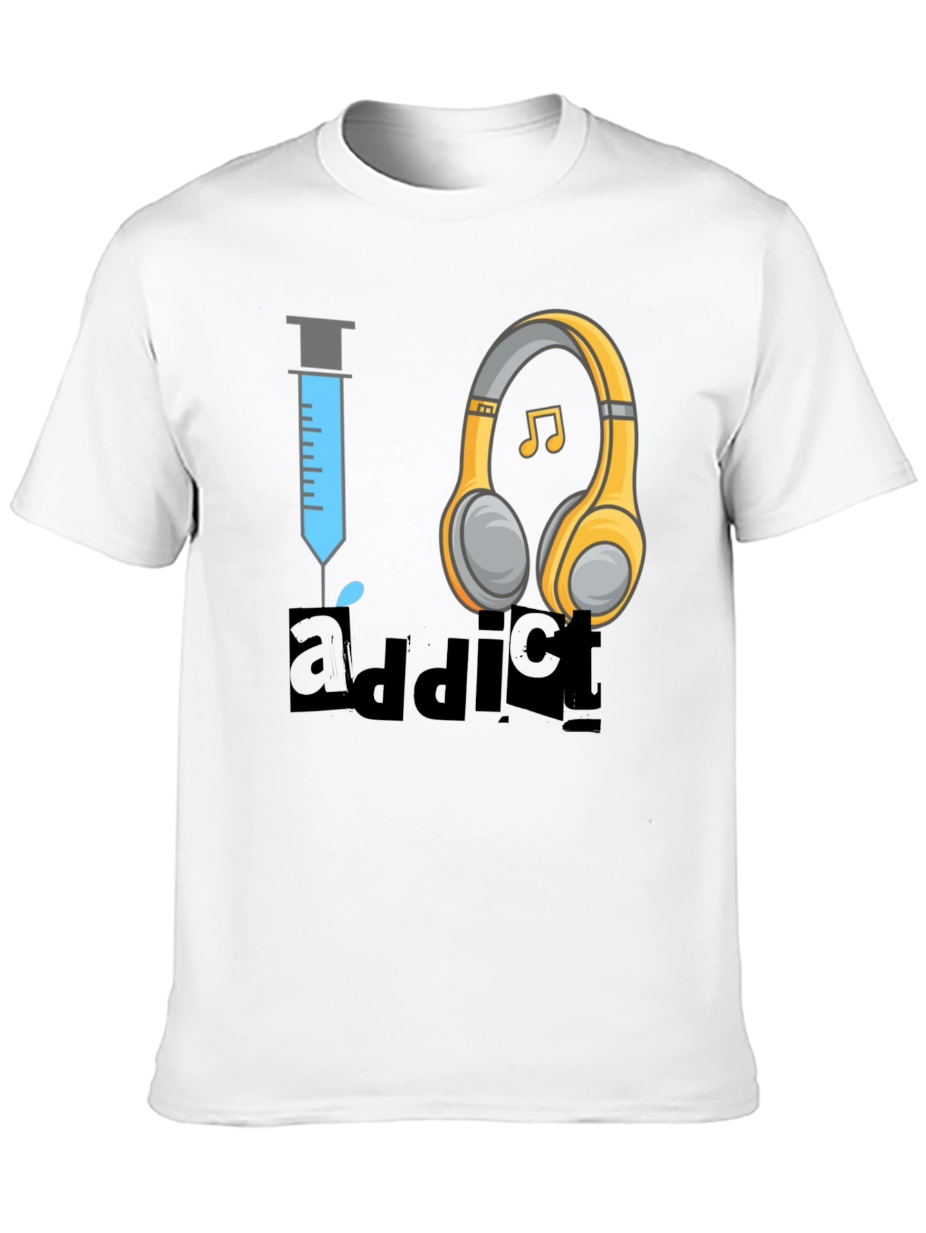 Black Music Addict T-Shirt - Novelty Graphic Tee view 10