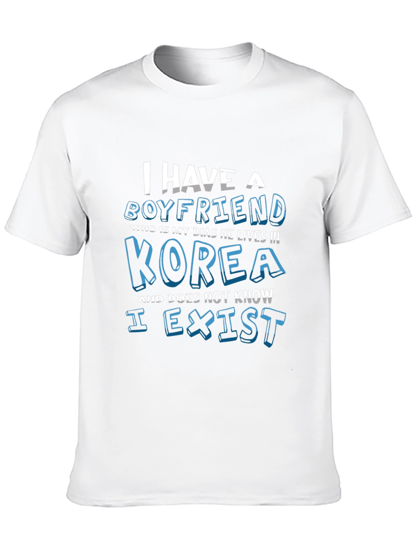 Black I Have a Boyfriend Korea T-Shirt view 10