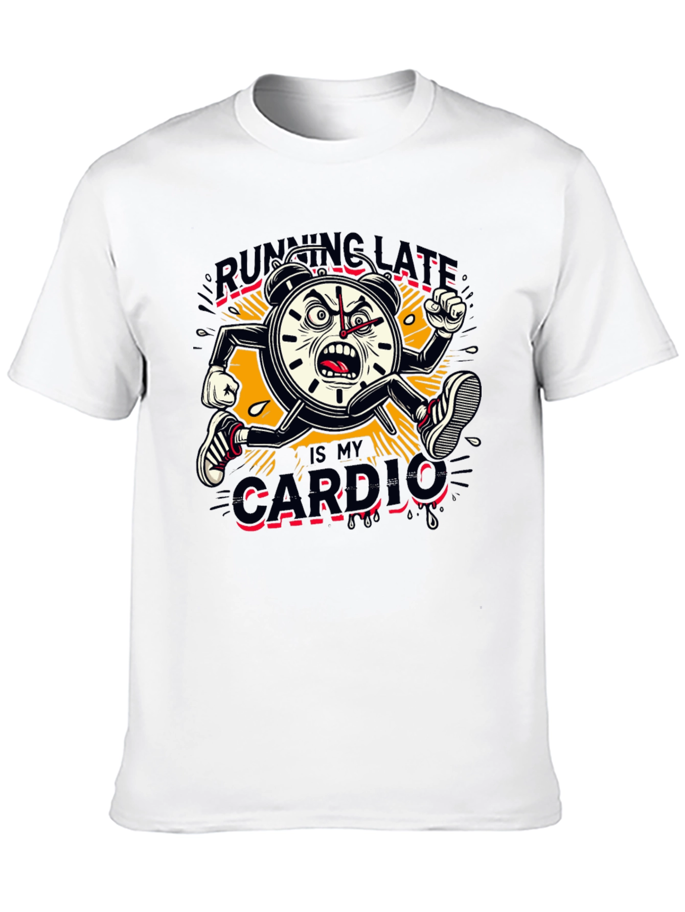 Black Running Late Cardio Graphic Tee view 10