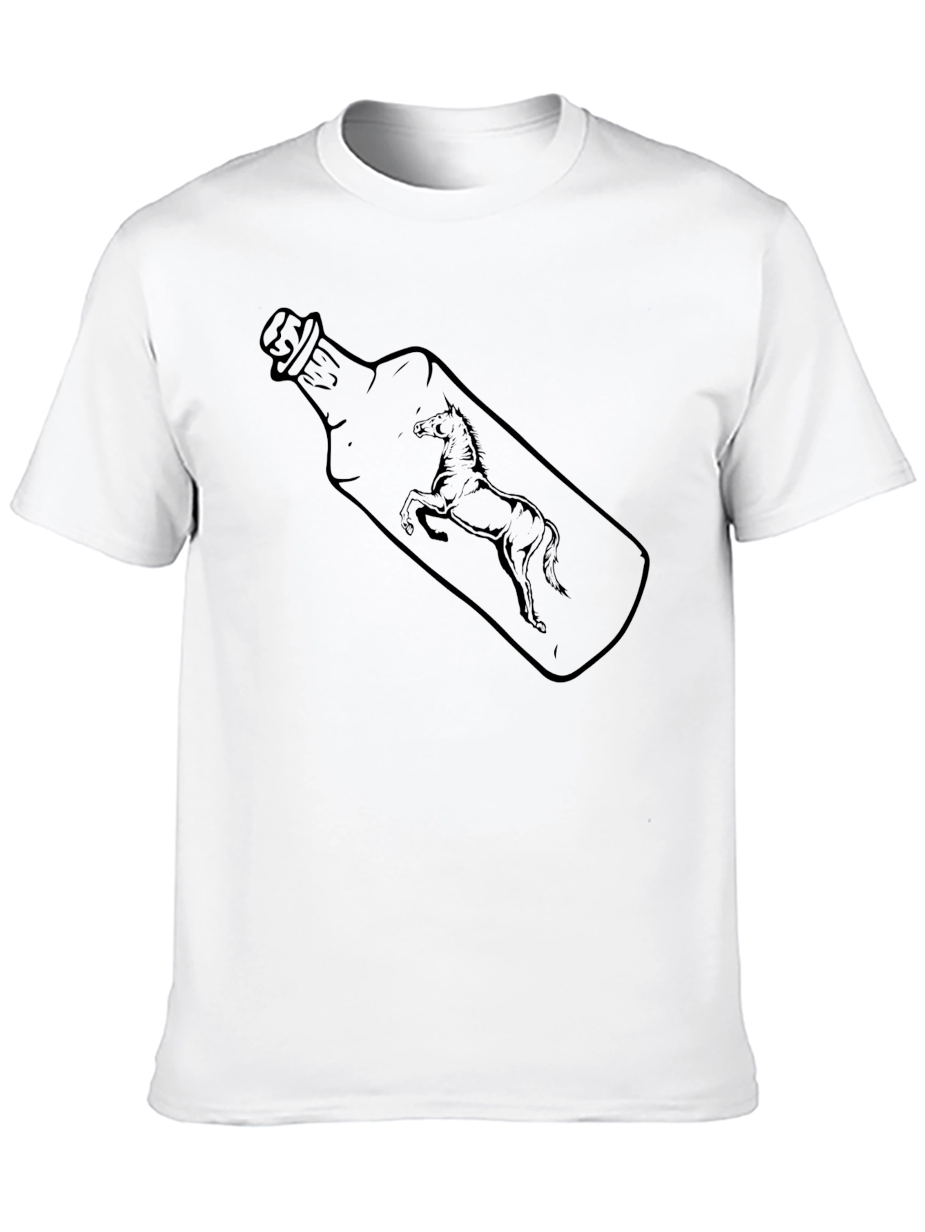 Black Horse in a Bottle Graphic Tee - Black Cotton T-Shirt view 10