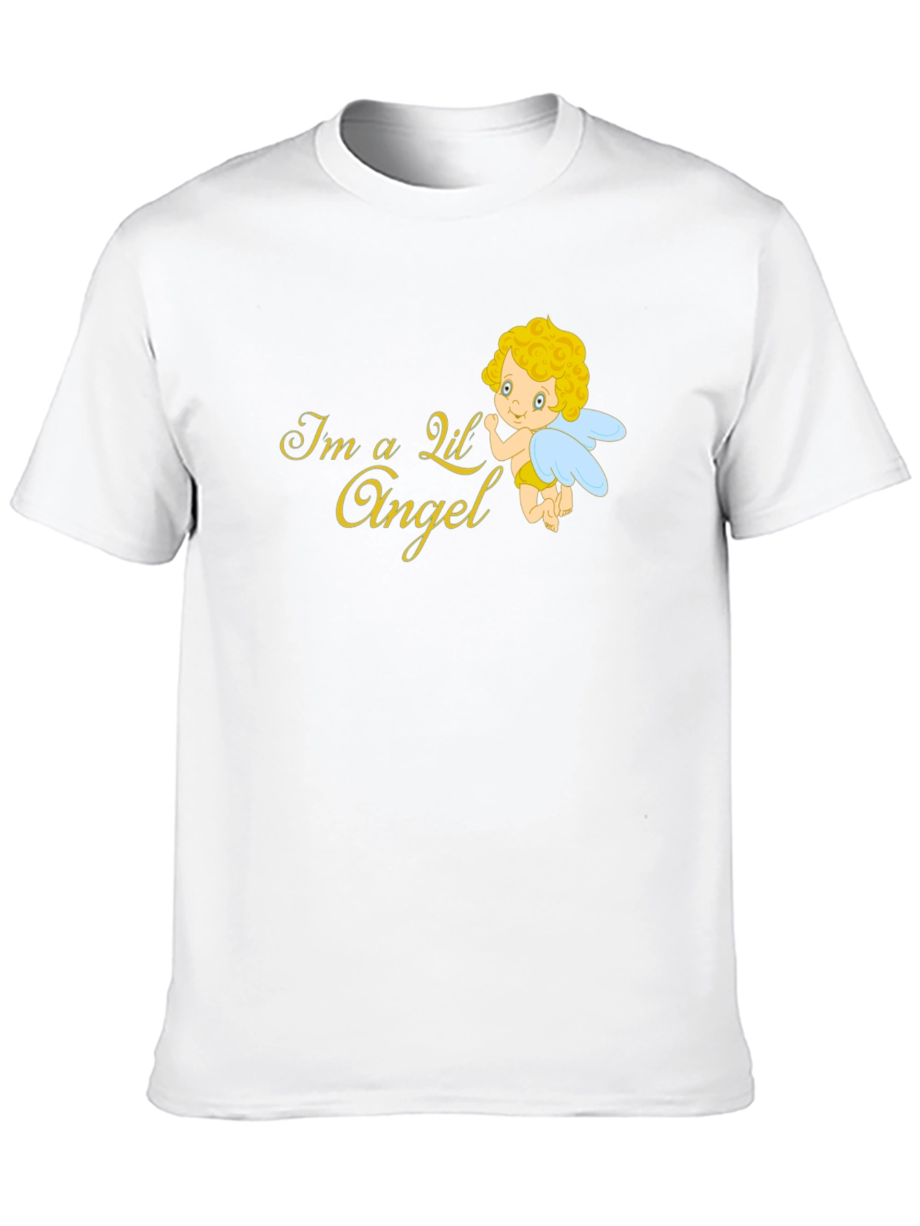 Black Cute Angel Graphic T-Shirt - Black view 10