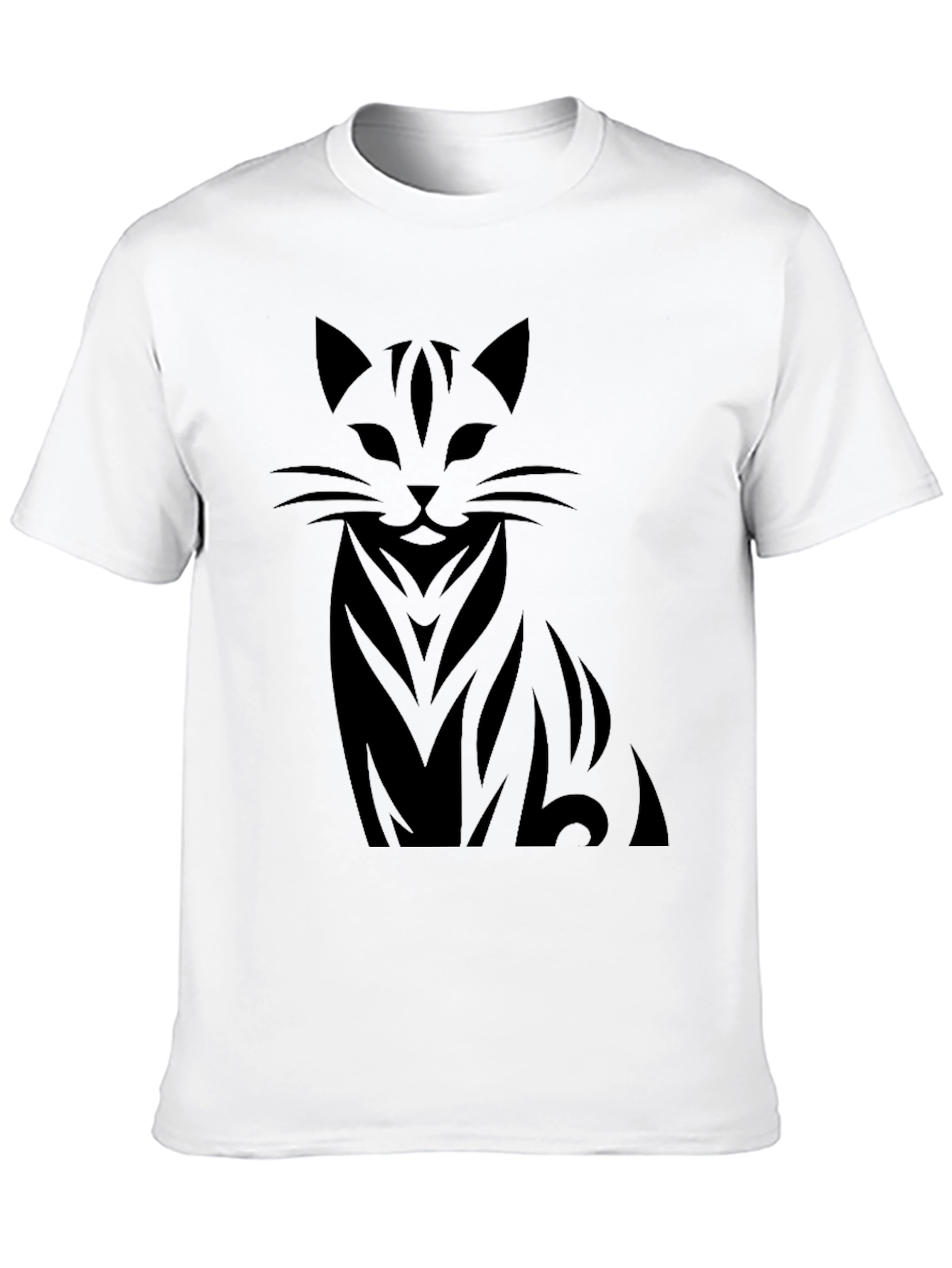 Black Men's Black Cat Graphic Tee - Stylish Casual Wear view 10