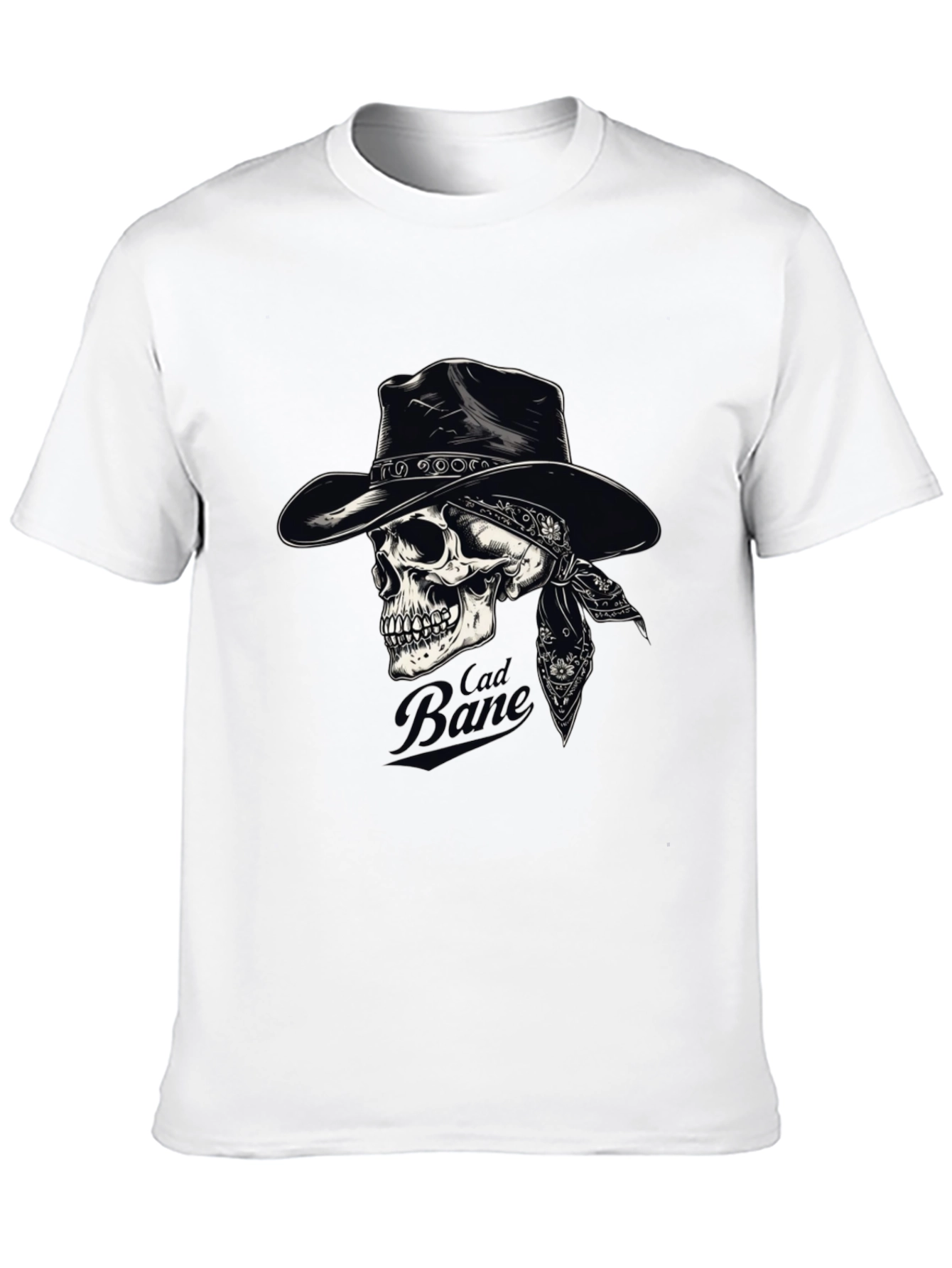 Black Cad Bane Skull Cowboy Black T-Shirt view 10