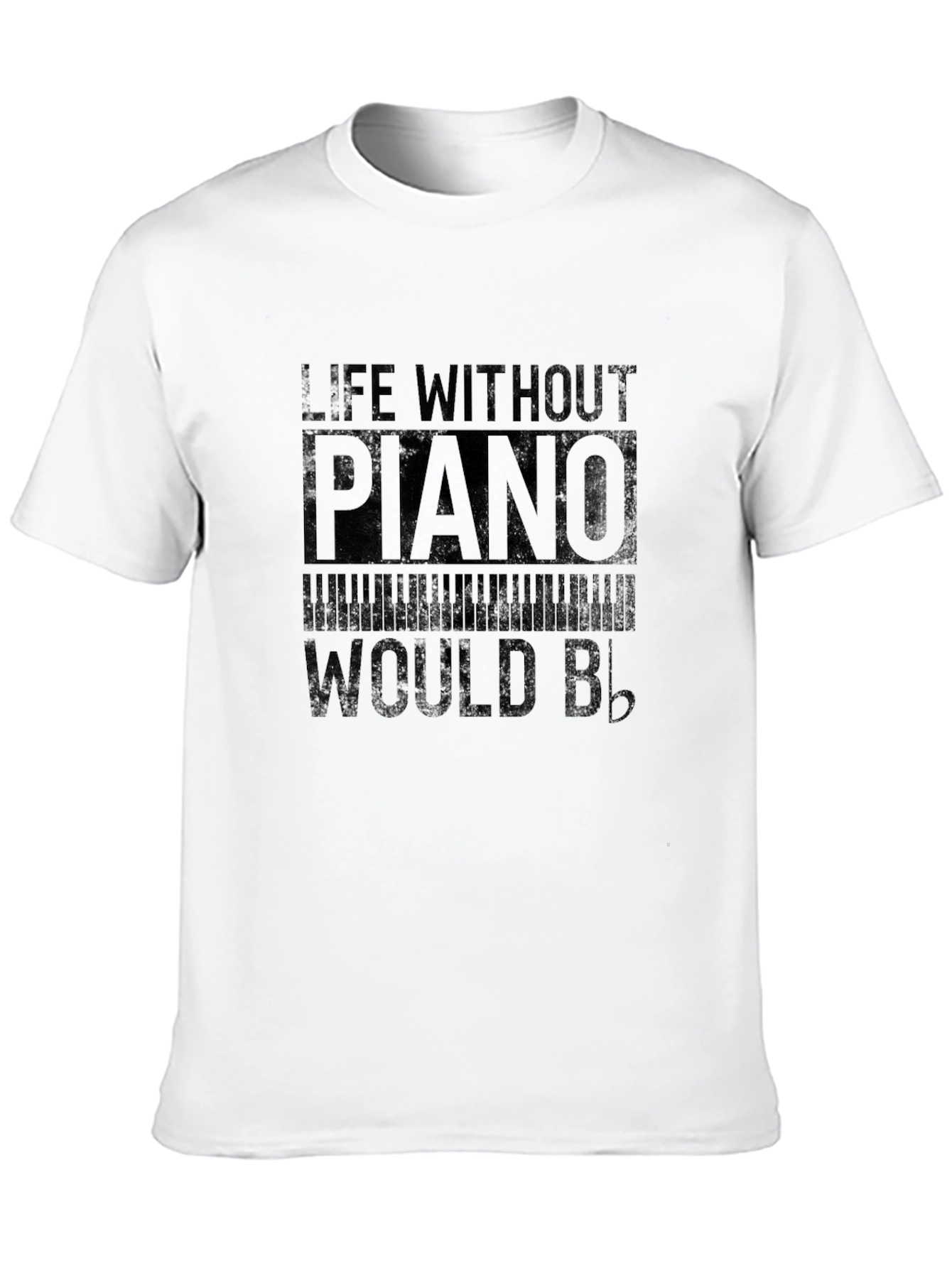 Black Life Without Piano Would Be Flat Black T-Shirt view 10