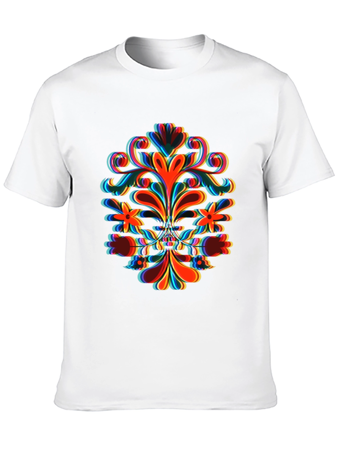 Black Psychedelic Floral Graphic Print Tee view 10