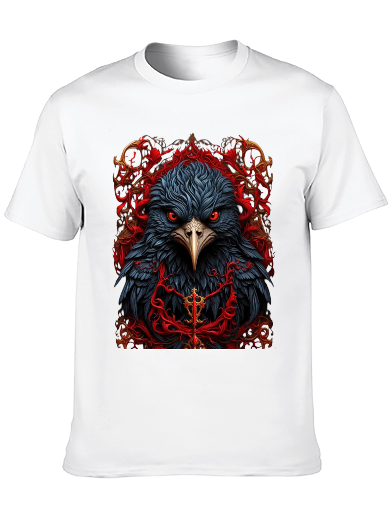 Black Raven Graphic Tee - Dark Bird Art T-Shirt view 10