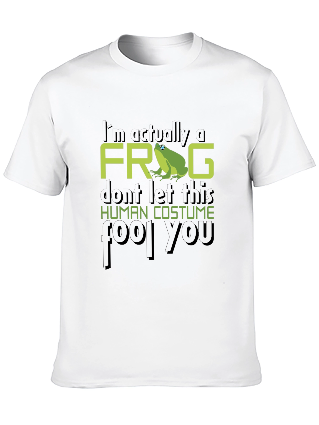 Black I'm Actually A Frog T-Shirt Funny Costume Tee view 10