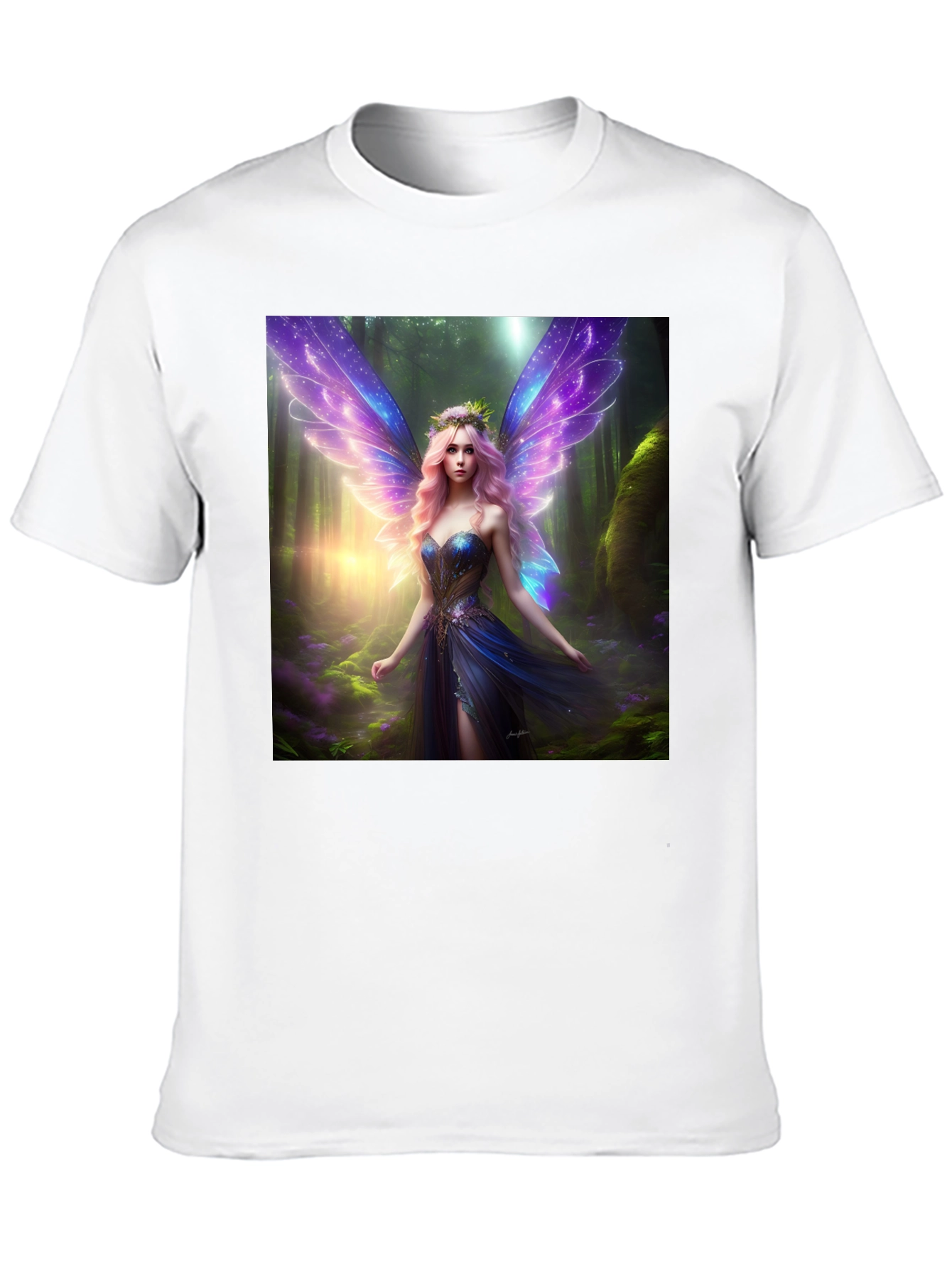 Black Fantasy Fairy Print Black Tee view 10