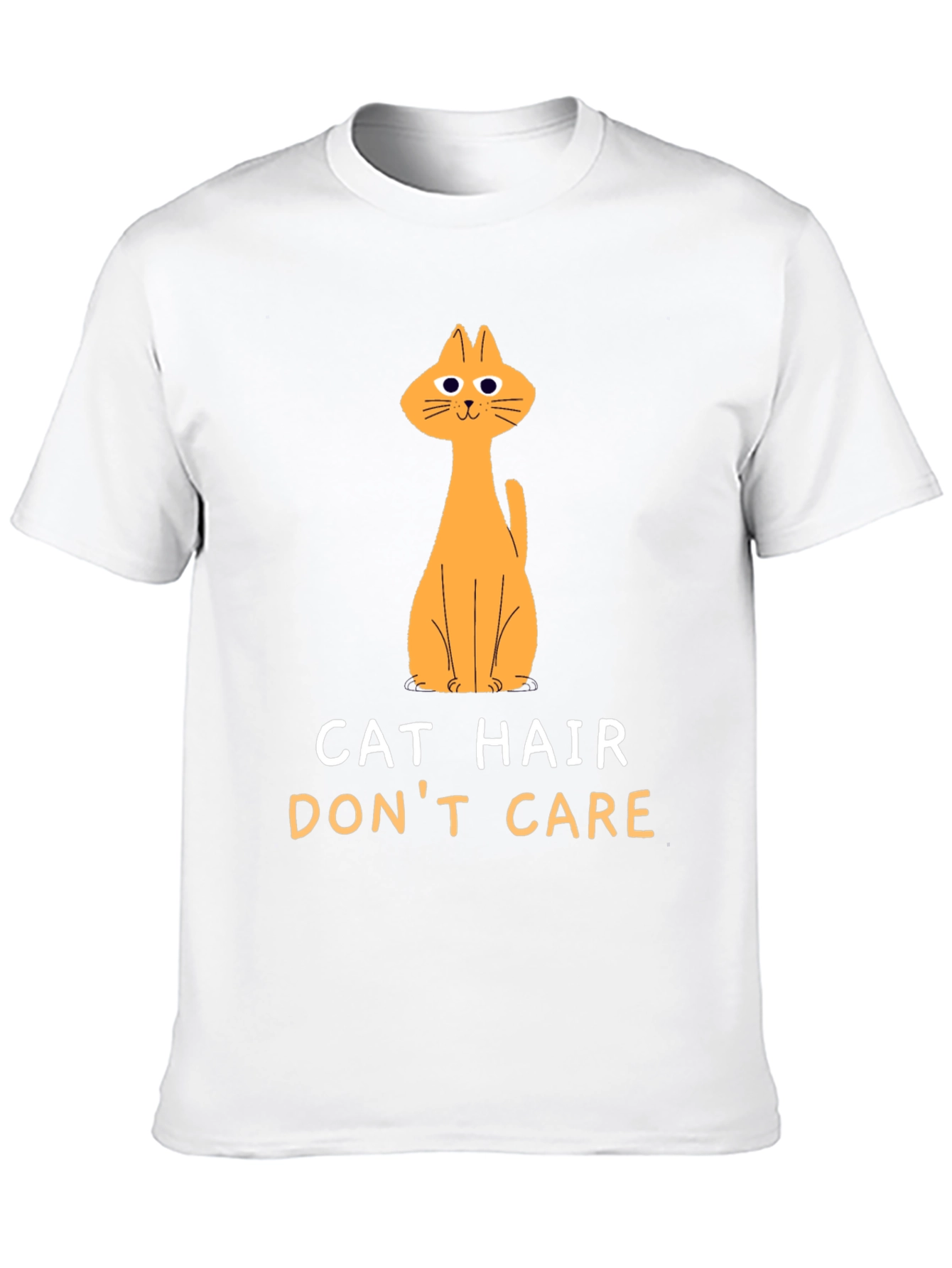 Black Cat Hair Don't Care Black T-Shirt view 10