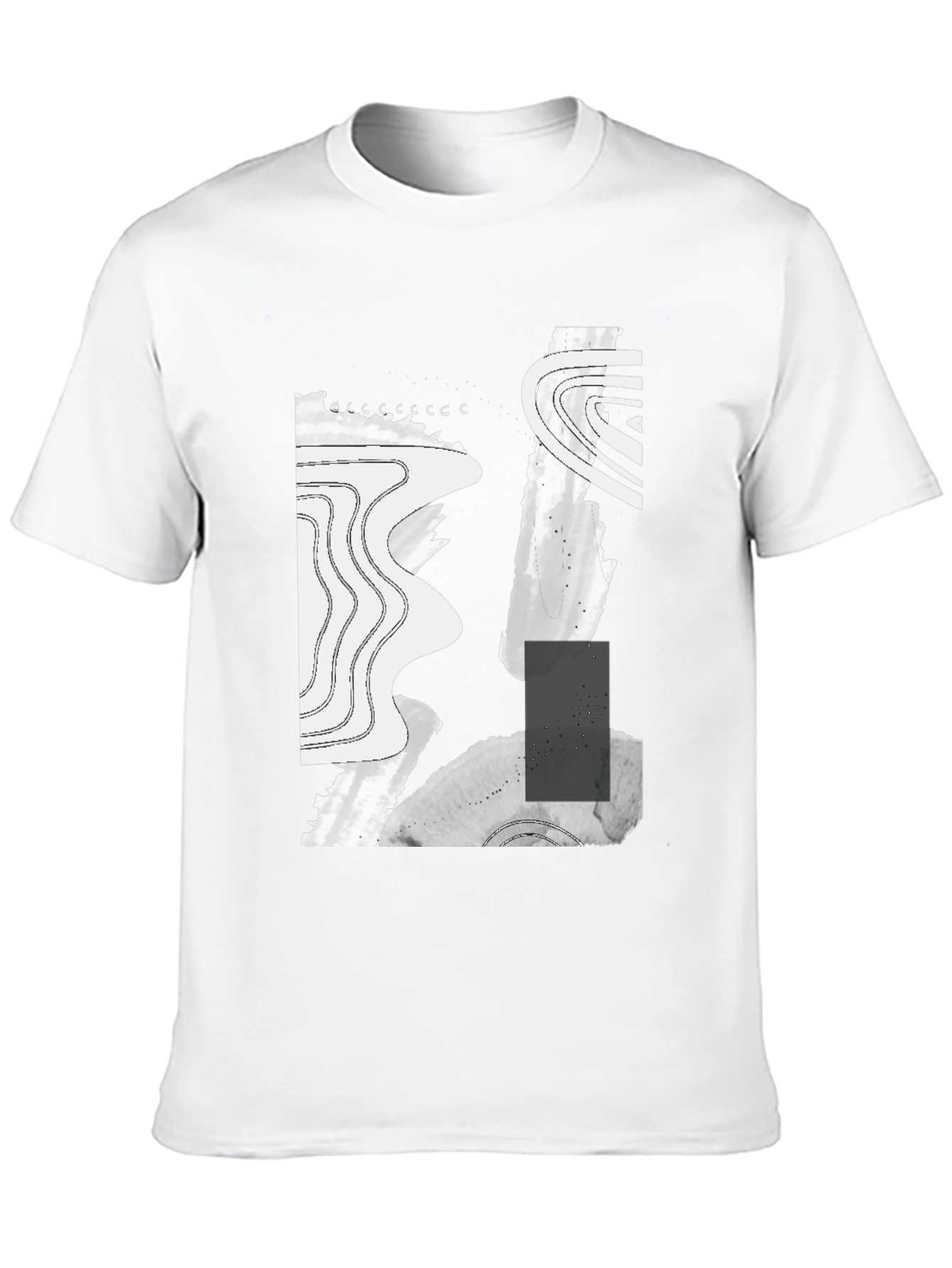 Abstract Graphic Print Black T-Shirt - 10