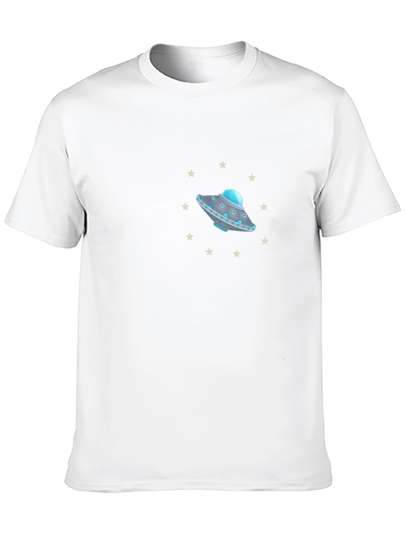 Black UFO Graphic T-Shirt - Black, Crew Neck view 10