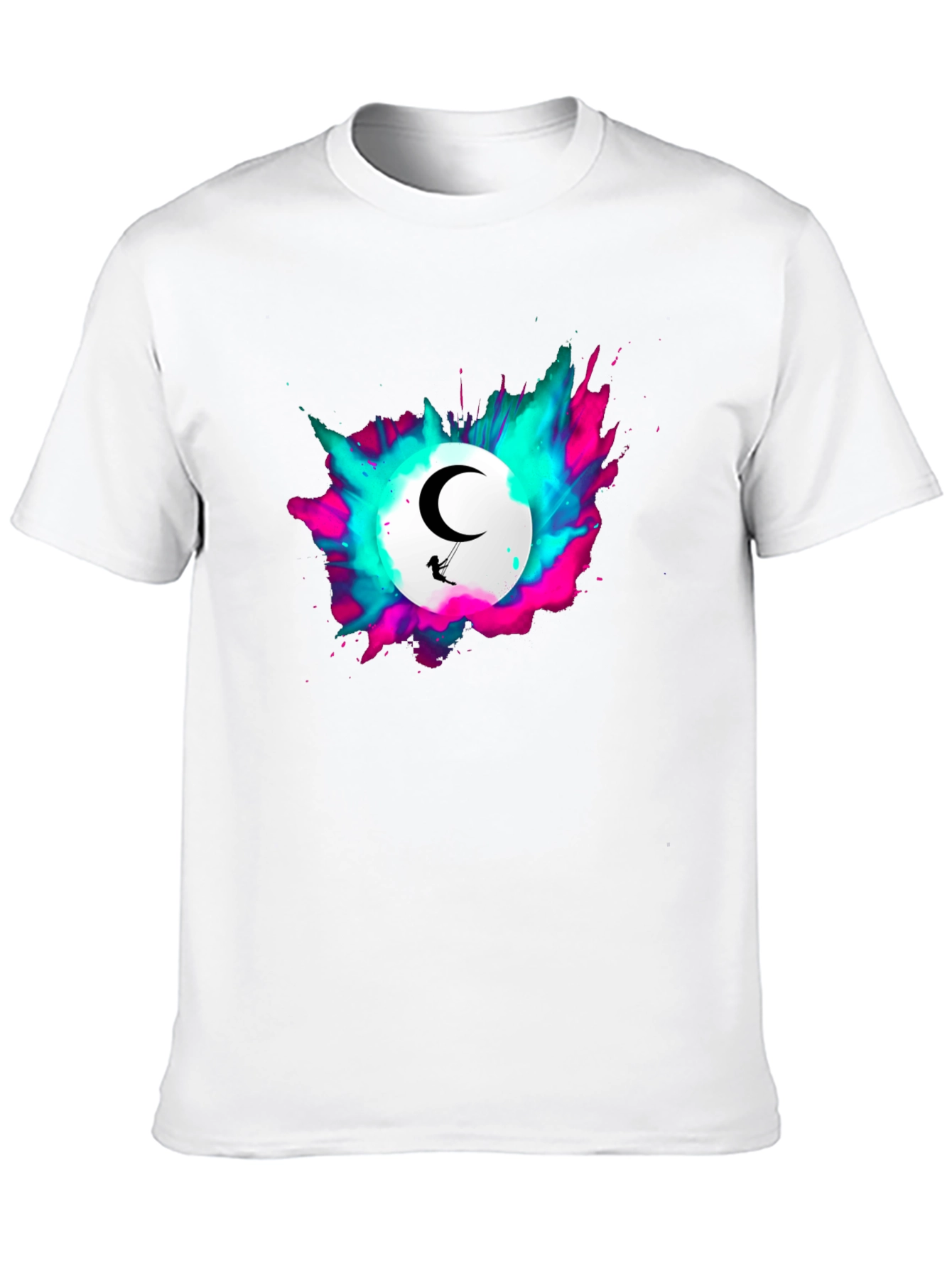 Black Moon Swing Graphic Tee - Stylish Black T-Shirt view 10