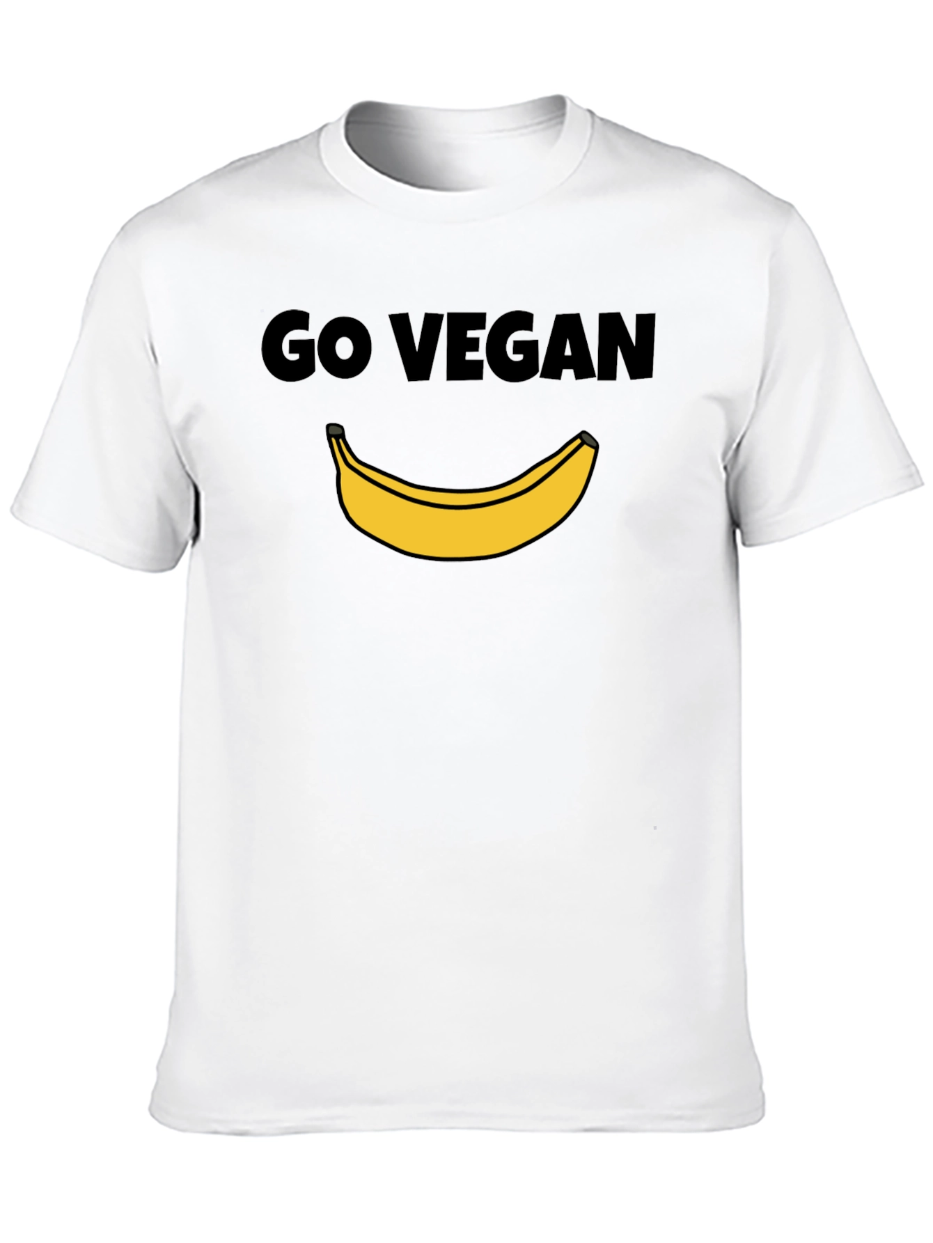 Black Go Vegan Banana Graphic Tee - Unisex Black T-Shirt view 10