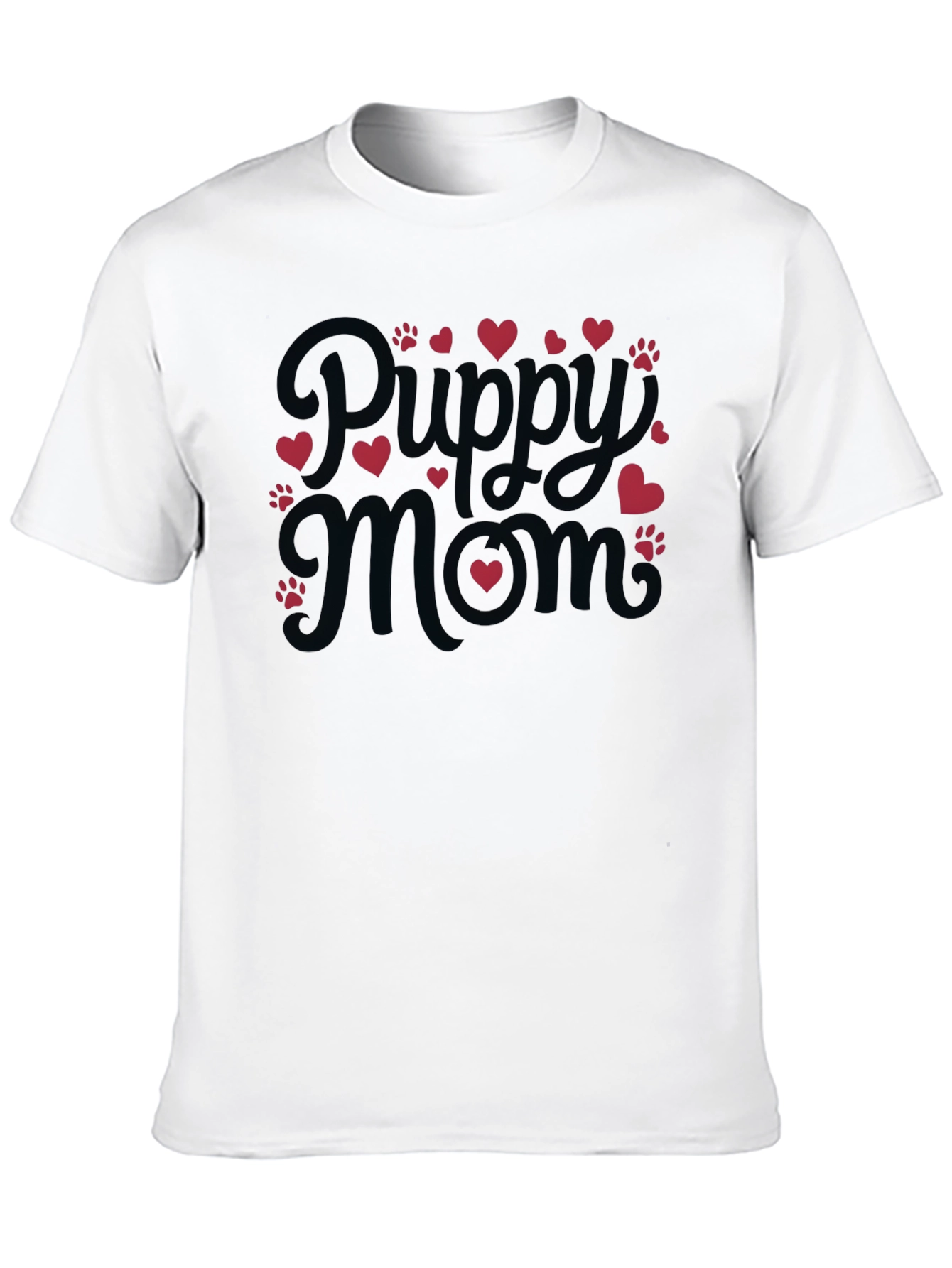 Black Puppy Mom Black T-Shirt view 10