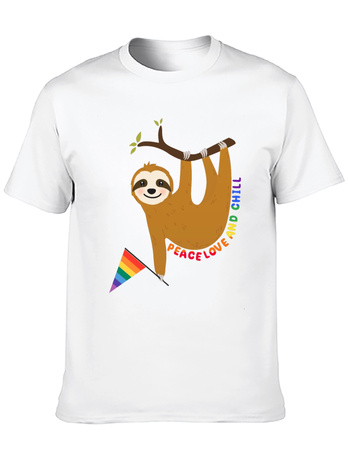 Black Peace Love & Chill Sloth T-Shirt view 10