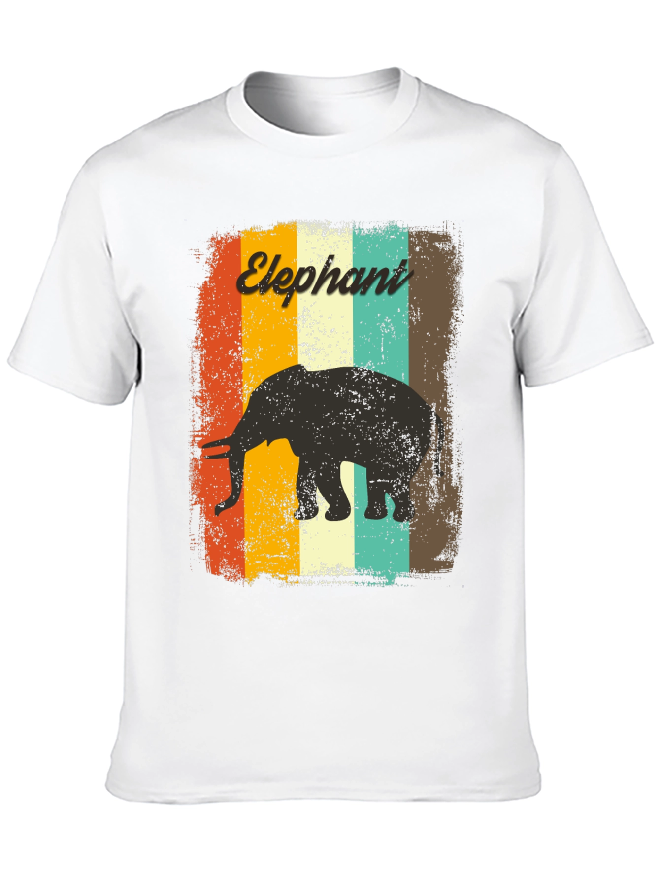 Black Retro Elephant Graphic T-Shirt view 10