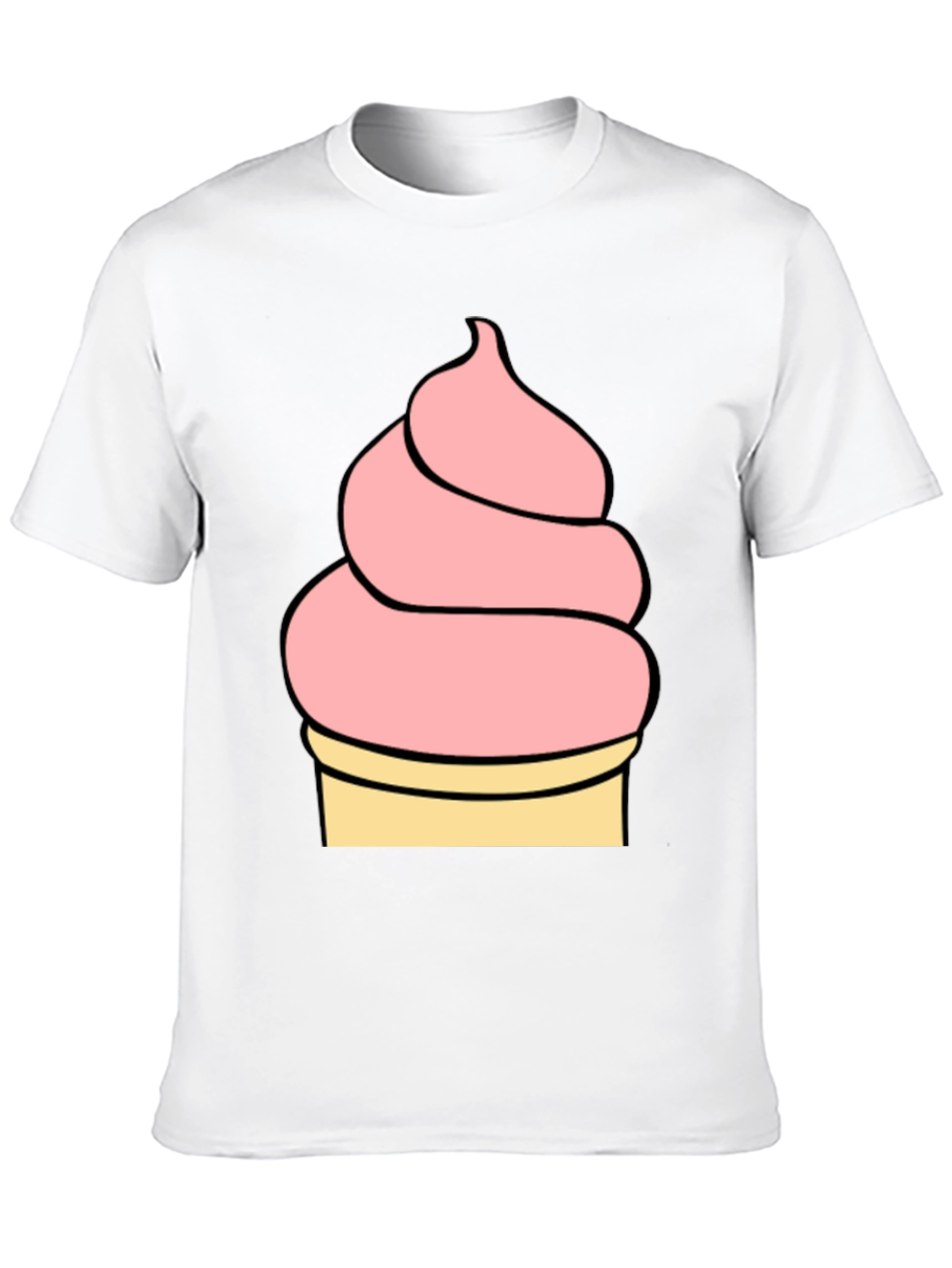 Black Ice Cream Graphic Tee - Black Unisex T-Shirt view 10