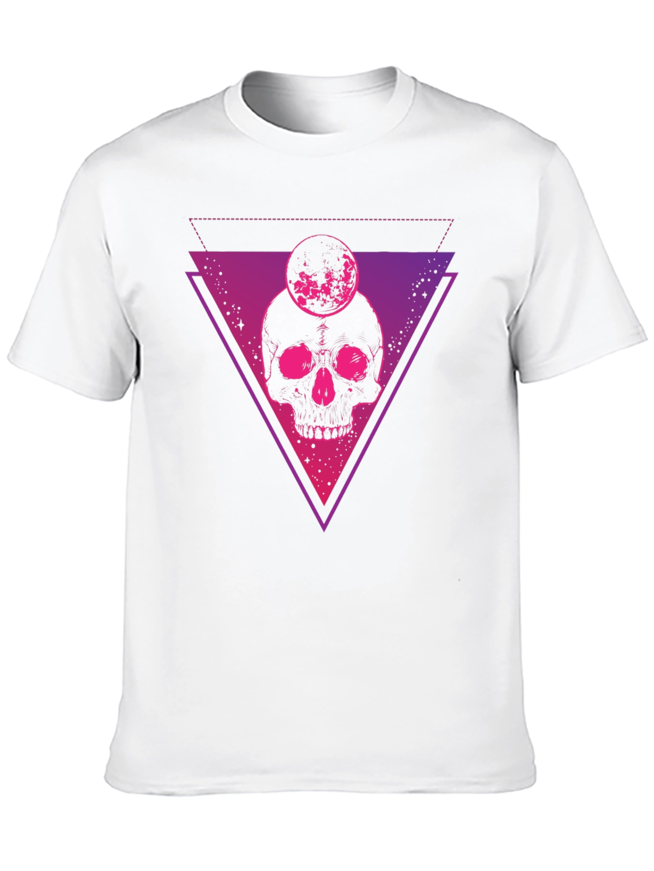 Black Skull & Moon Graphic Tee - Trendy Men's Black T-Shirt view 10