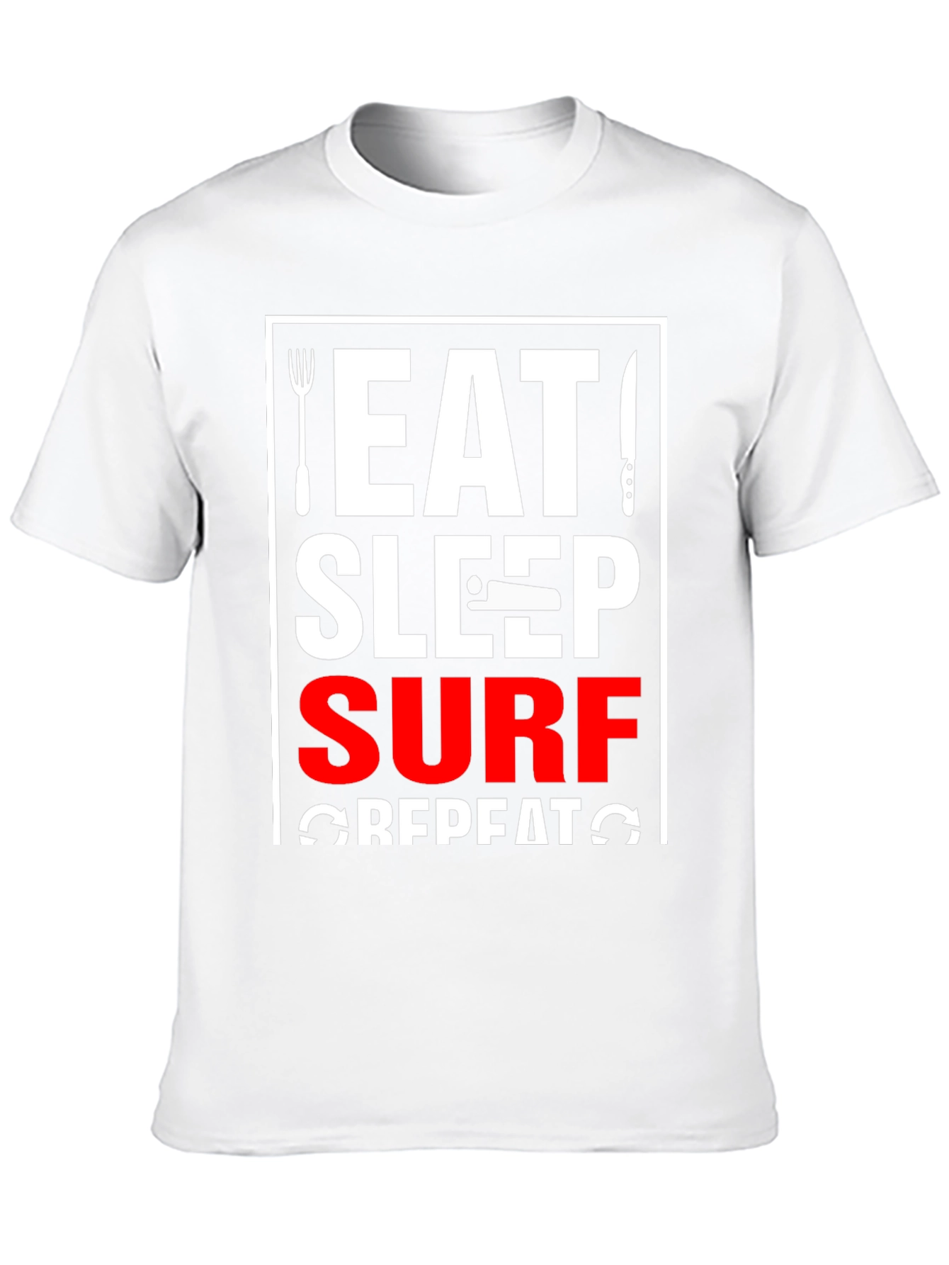 Black Eat Sleep Surf Repeat Black T-Shirt view 10