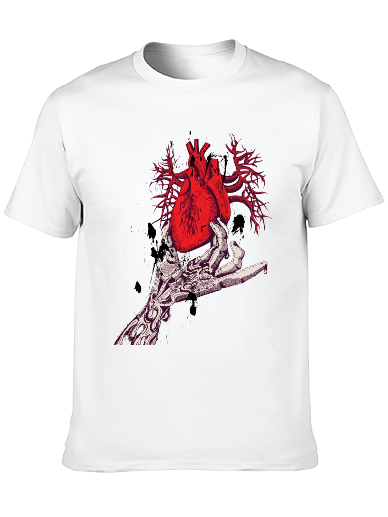 Black Anatomical Heart Graphic Tee - Unique Design view 10