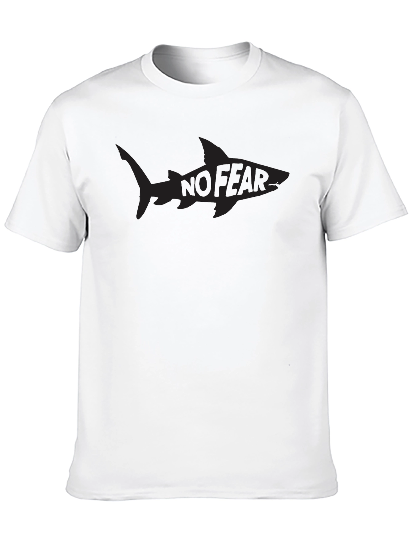 Black Men's Black "No Fear" Shark Graphic T-Shirt view 10