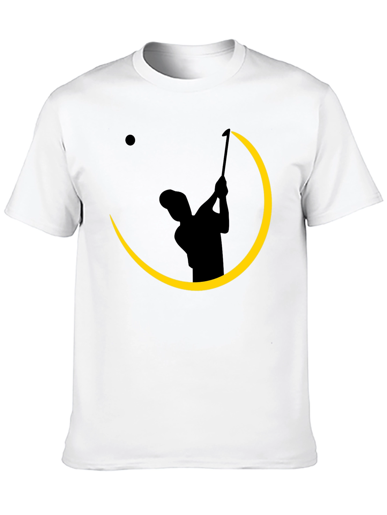 Black Golfer Silhouette Graphic Tee - Black Cotton Blend Shirt view 10