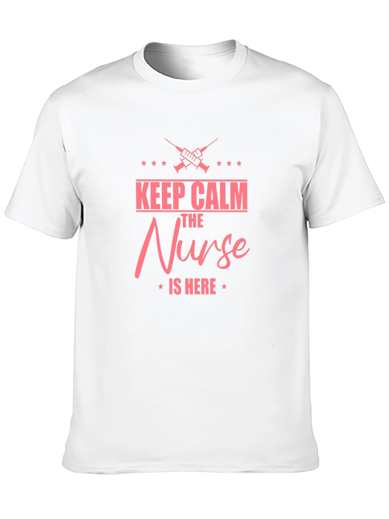 Black Keep Calm Nurse is Here Black Tee view 10