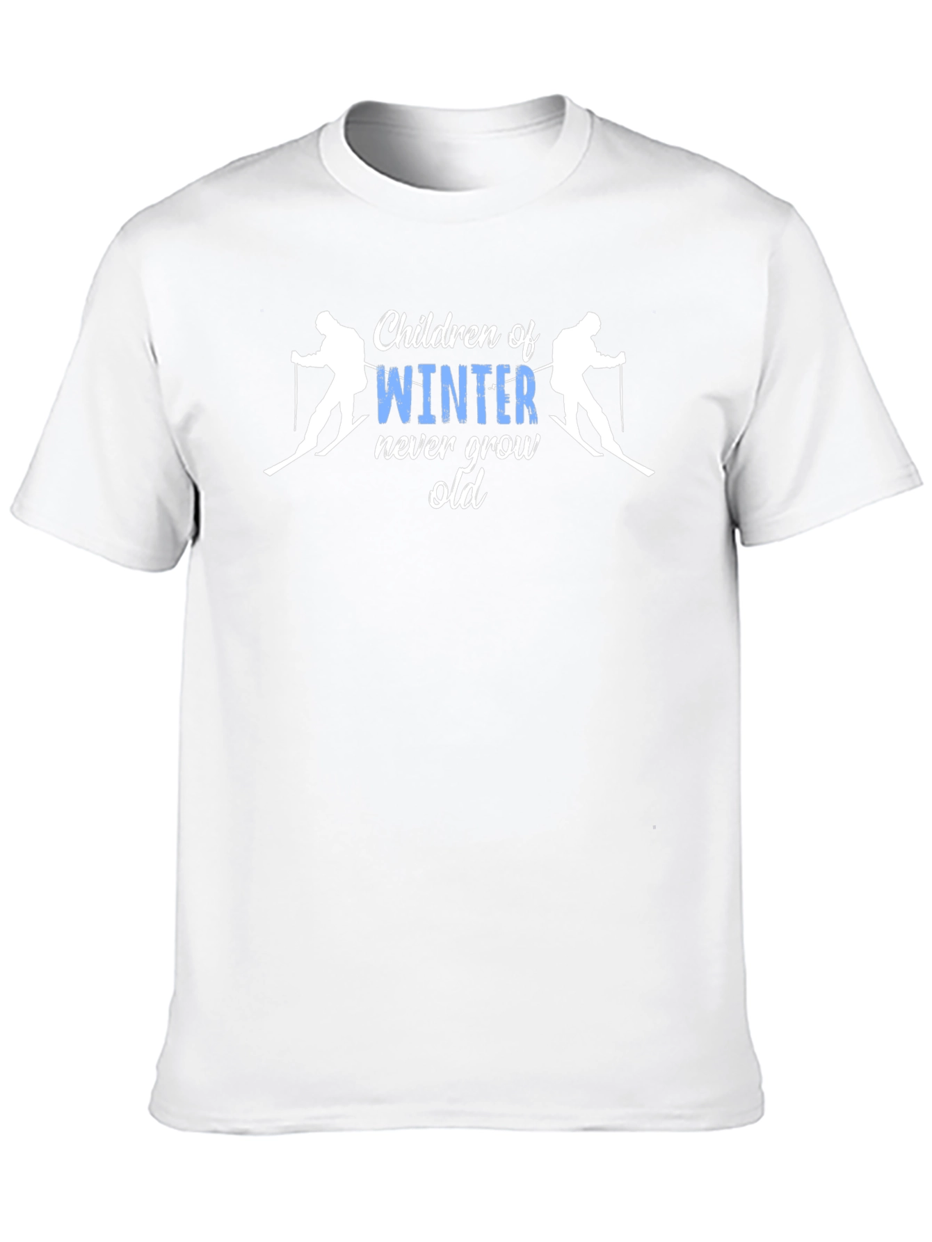 Black Winter Skiing T-Shirt - Children of Winter Never Grow Old view 10