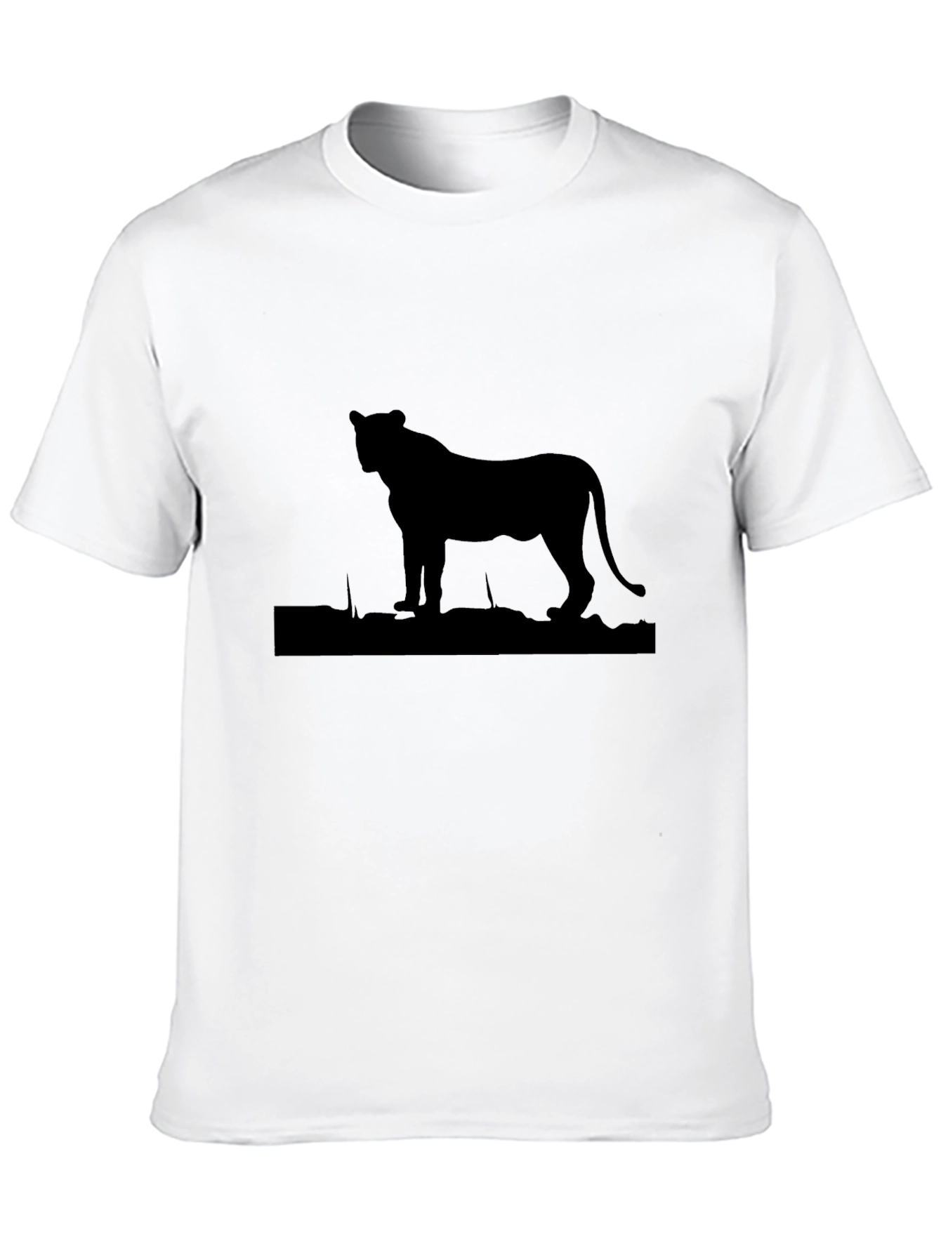 Black Lion Silhouette Black T-Shirt - Unisex Graphic Tee view 10