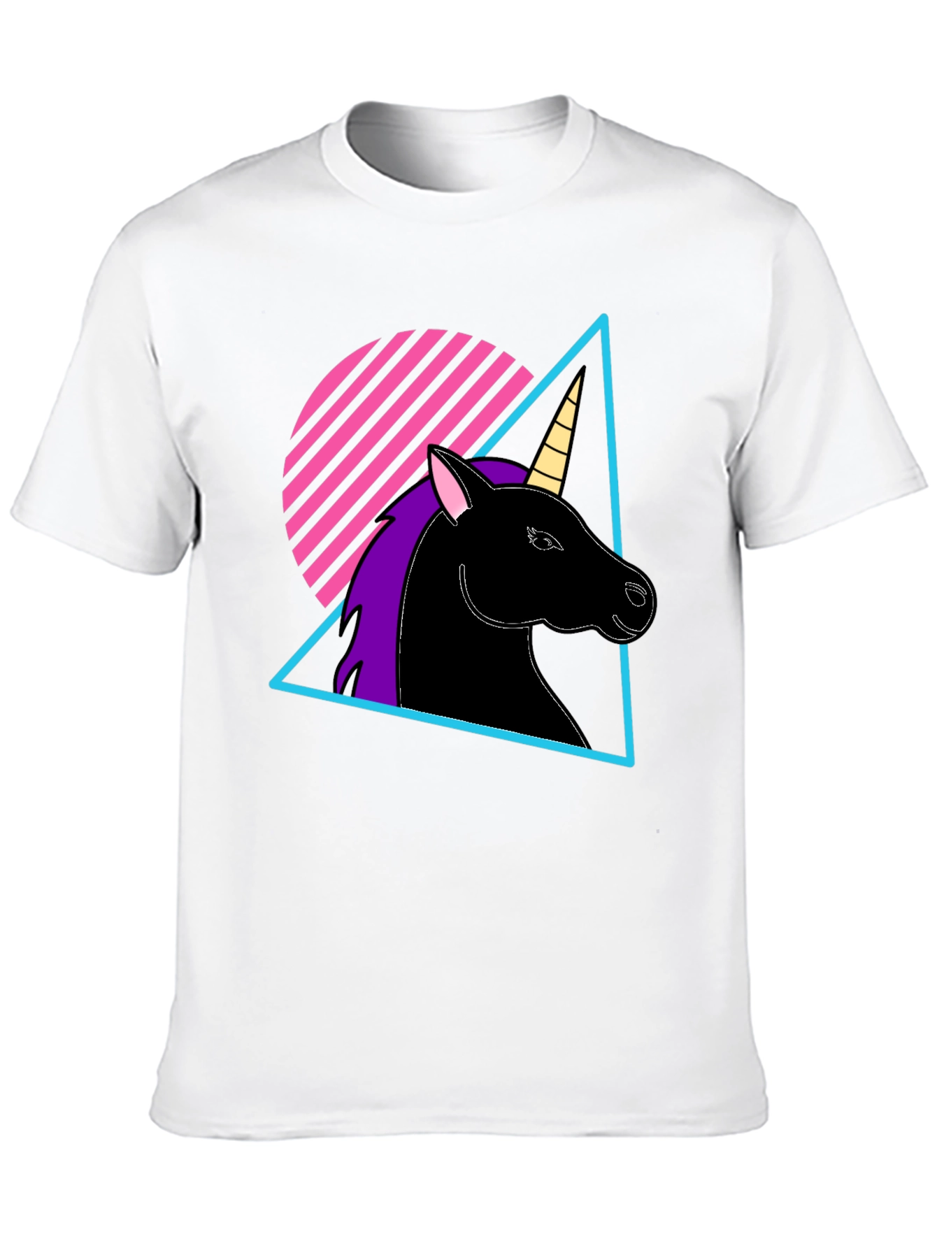 Black Retro Unicorn T-Shirt - Black Graphic Tee view 10
