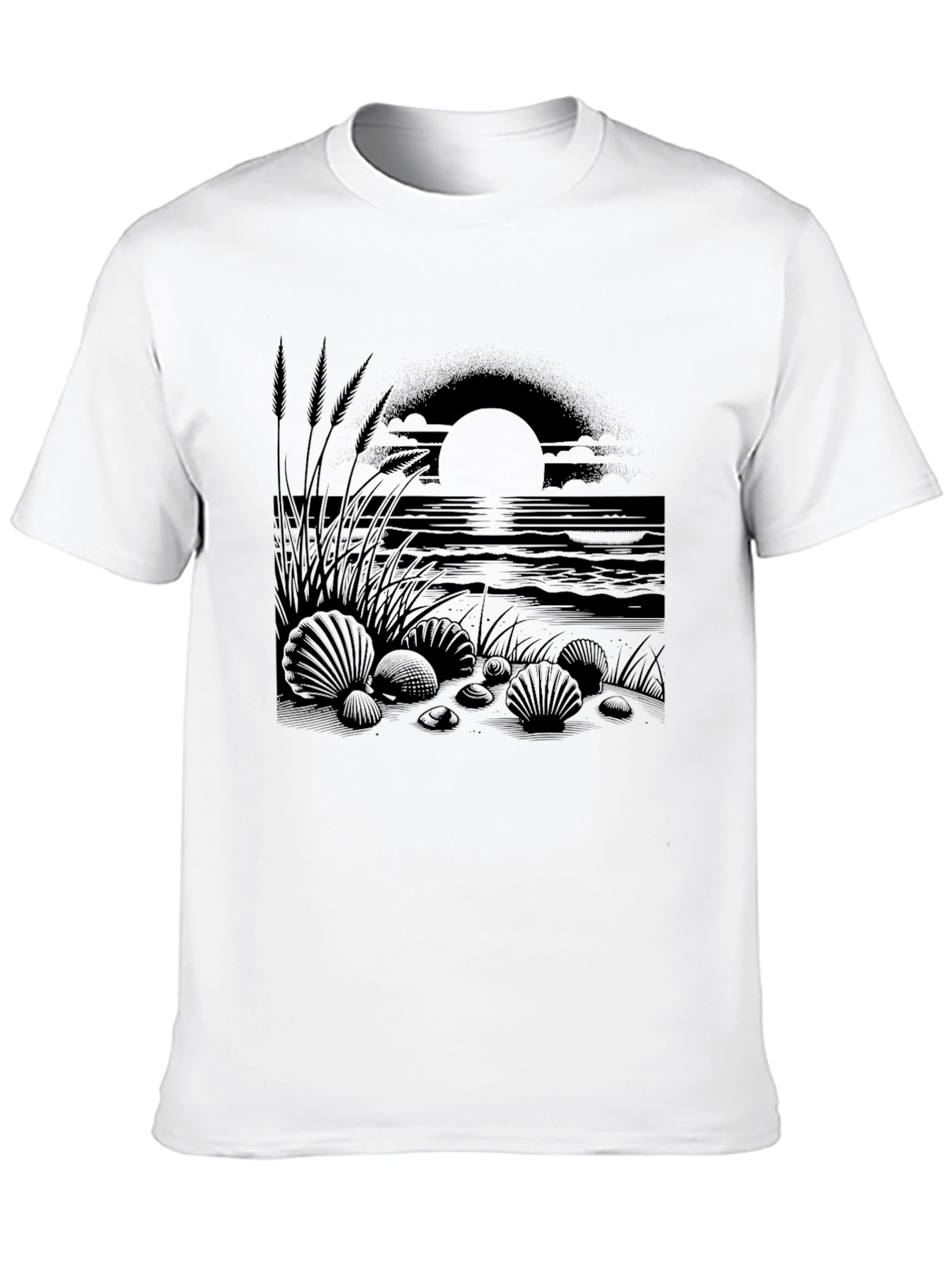 Black Beach Sunset Graphic Tee - Black Cotton Shirt view 10