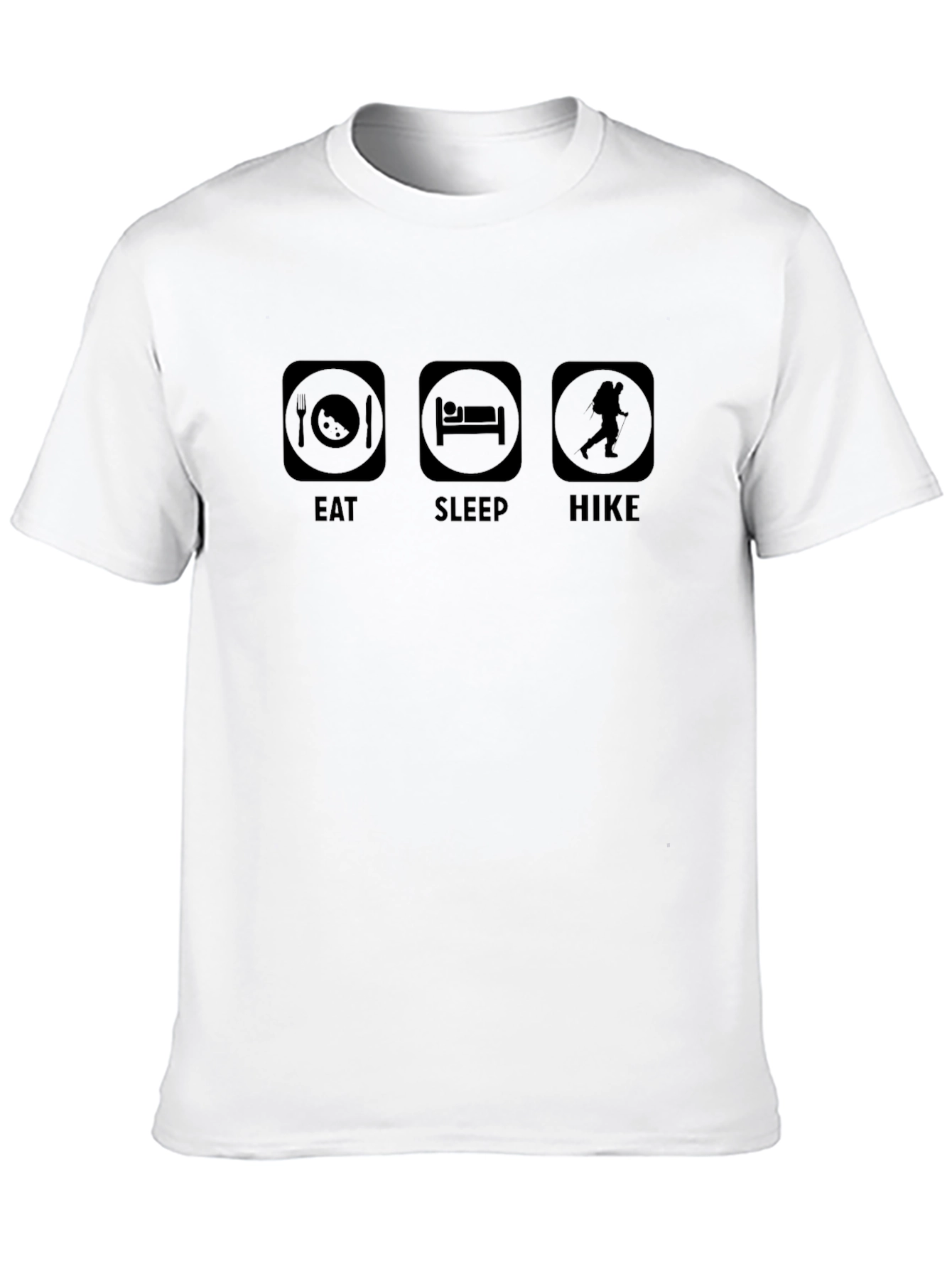 Black Eat Sleep Hike Graphic Tee - Outdoor Adventure Shirt view 10