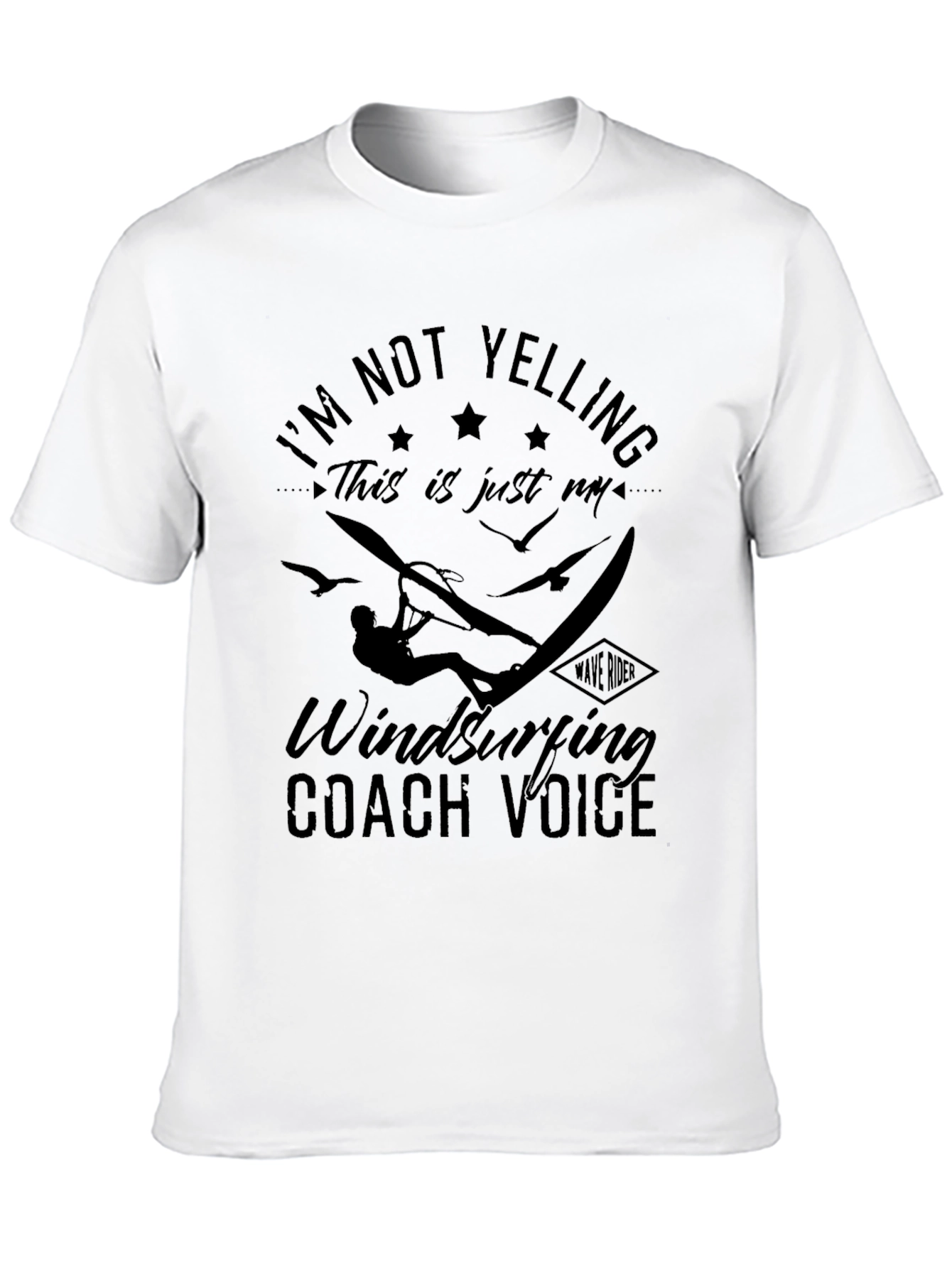 Black Windsurfing Coach Voice T-Shirt - Funny Saying view 10