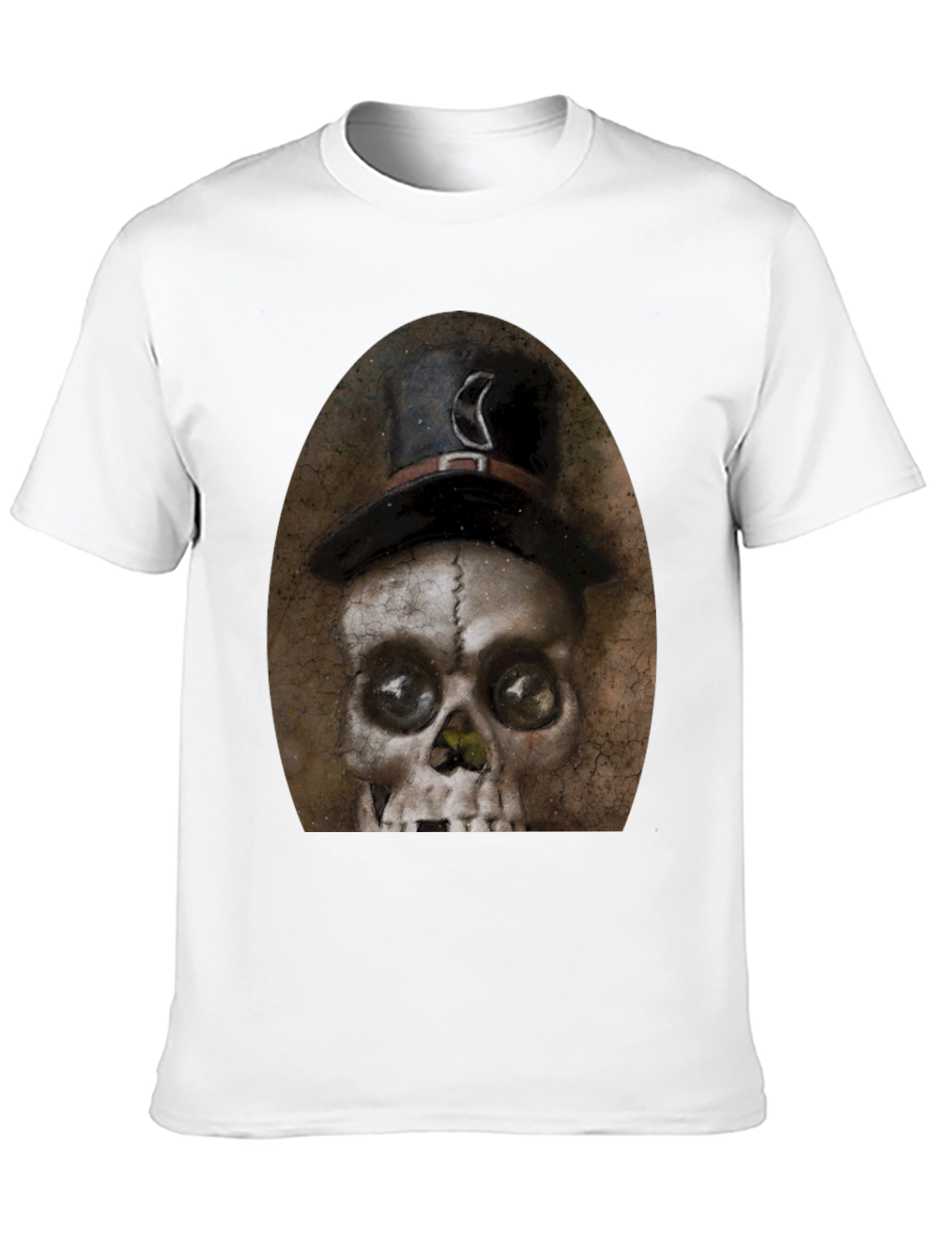 Black Skull with Top Hat Graphic Tee - Men's Black T-Shirt view 10