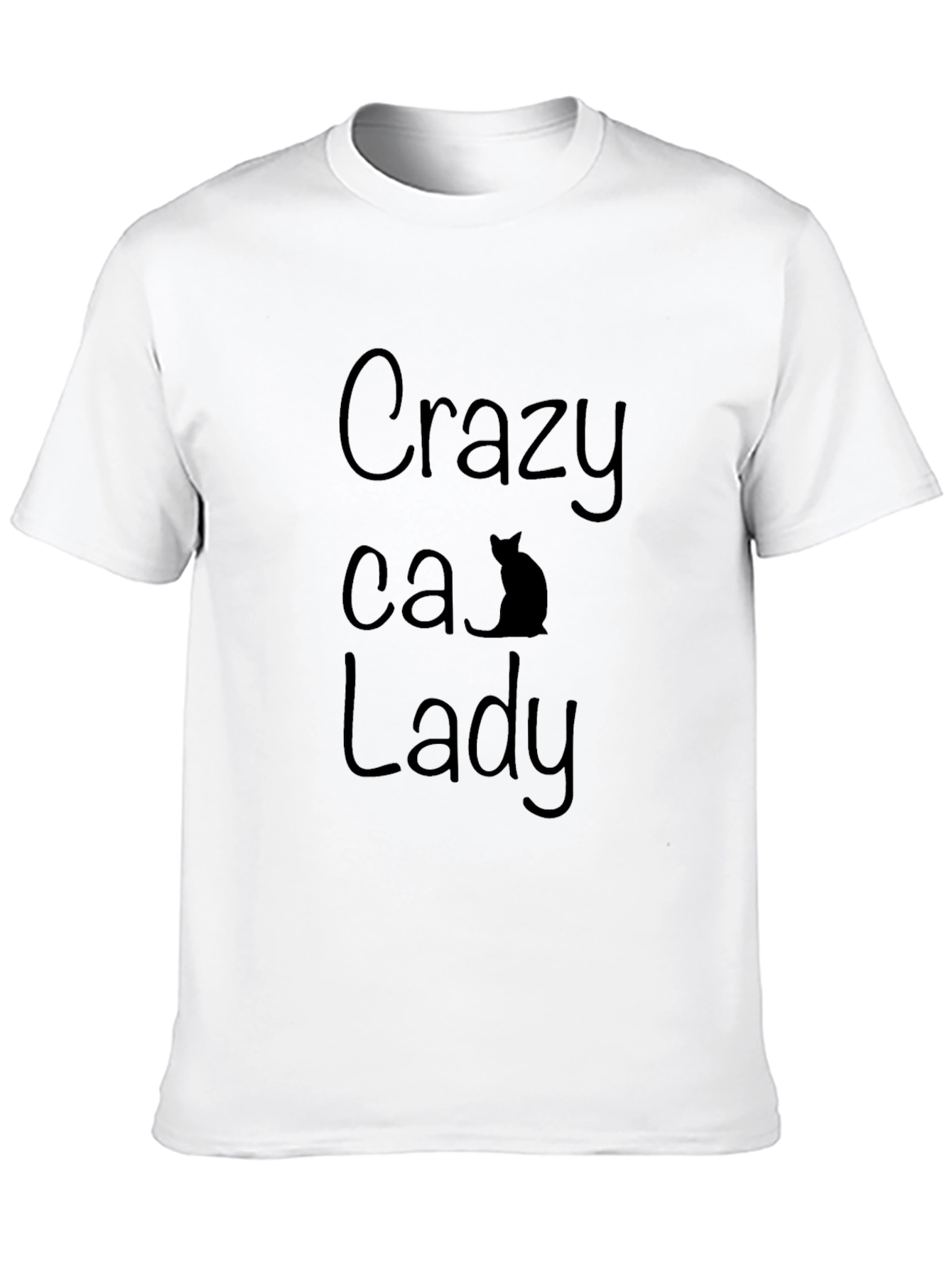 Black Crazy Cat Lady T-Shirt - Black view 10