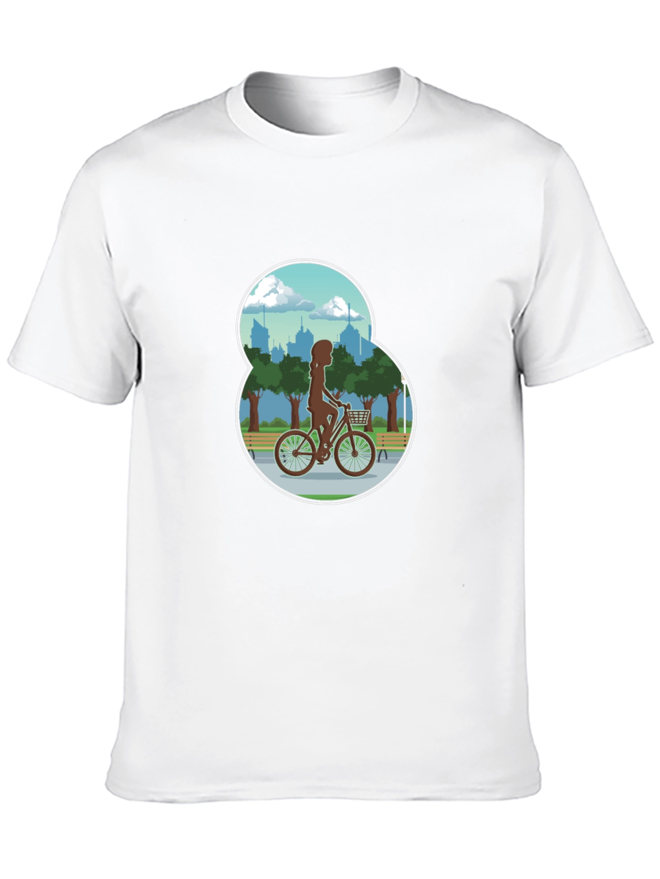 Black Woman Biking in the Park Graphic T-Shirt view 10