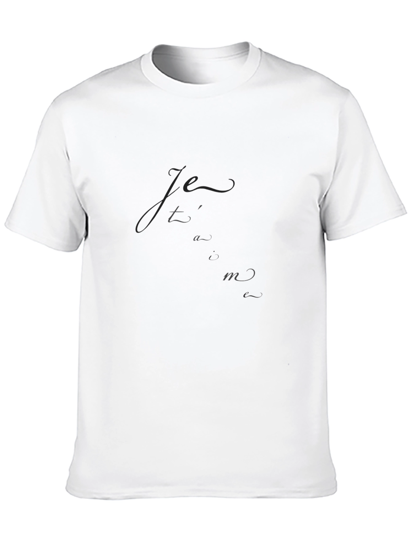Black Elegant Black Tee - Je t'aime view 10