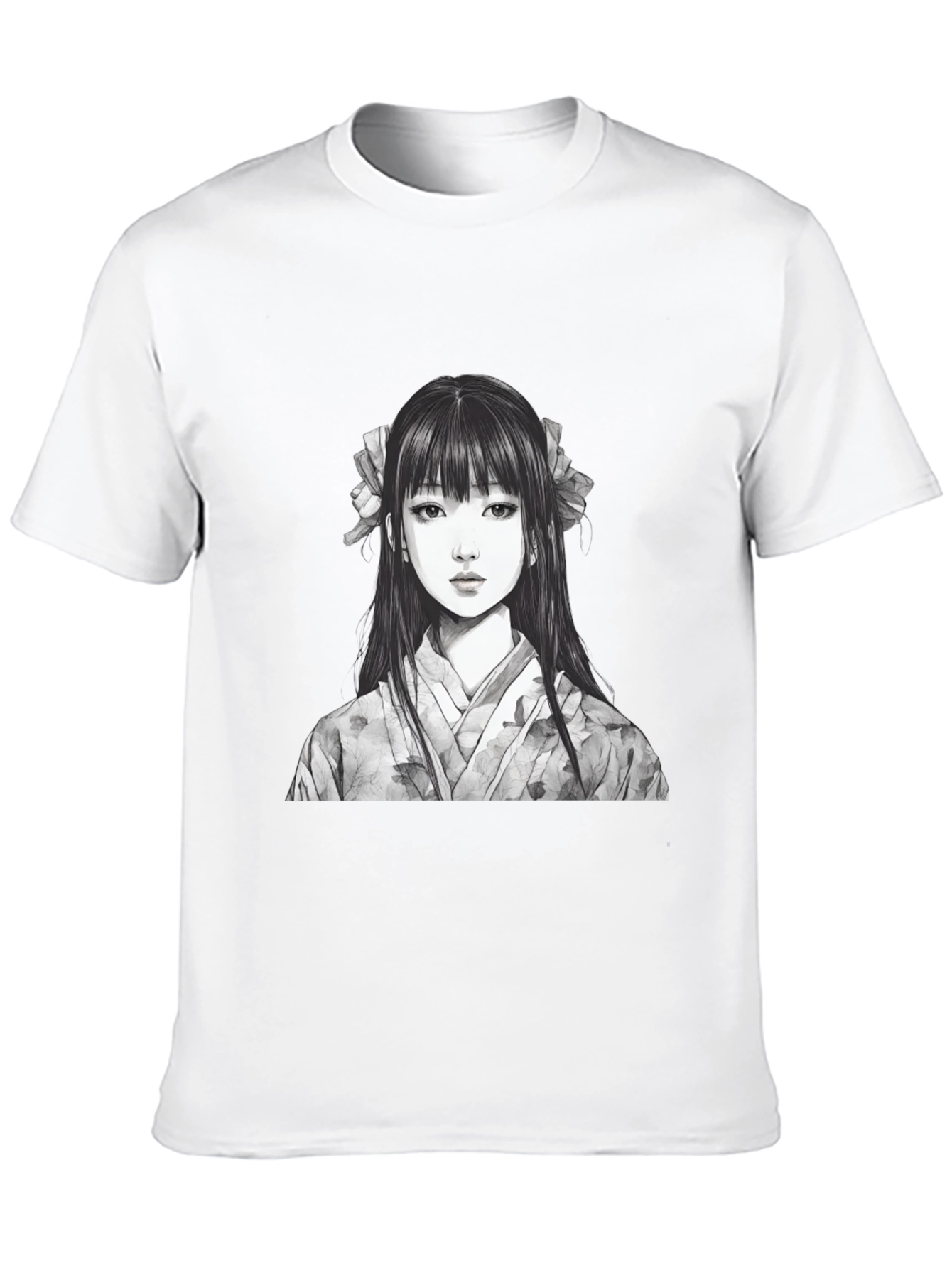 Black Anime Girl Graphic Black T-Shirt view 10