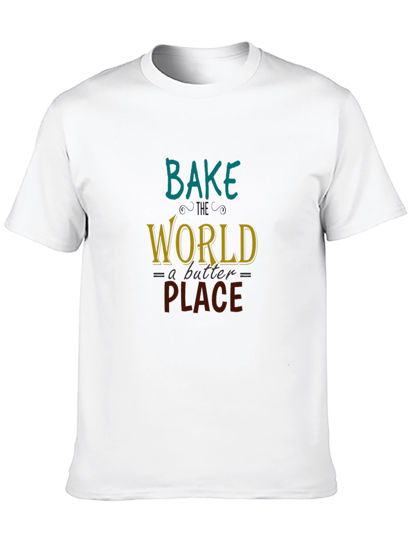 Black Bake the World T-Shirt: Black Cotton Tee view 10